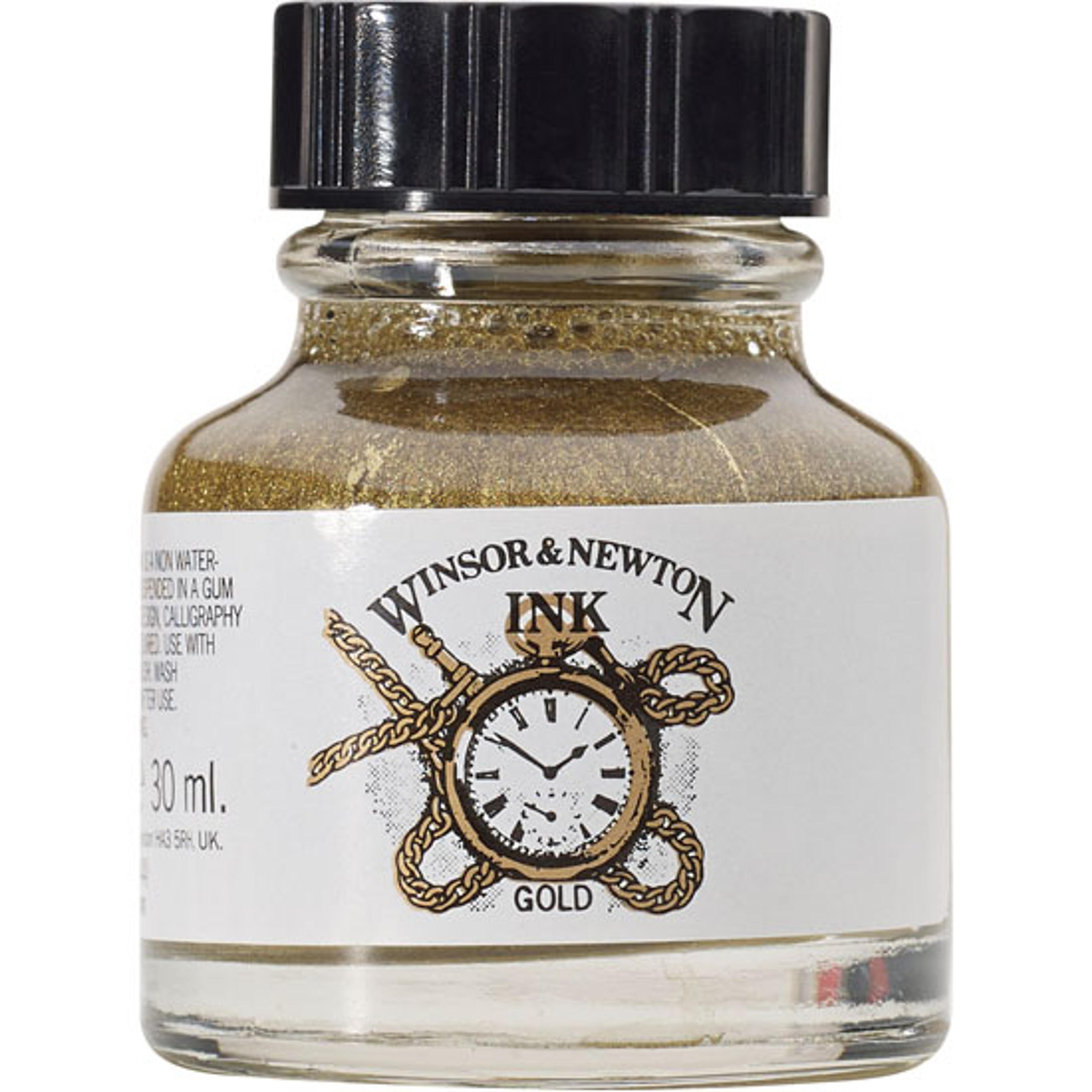Winsor & Newton Drawing Inks Non-Waterproof 30ml - Metallic Gold