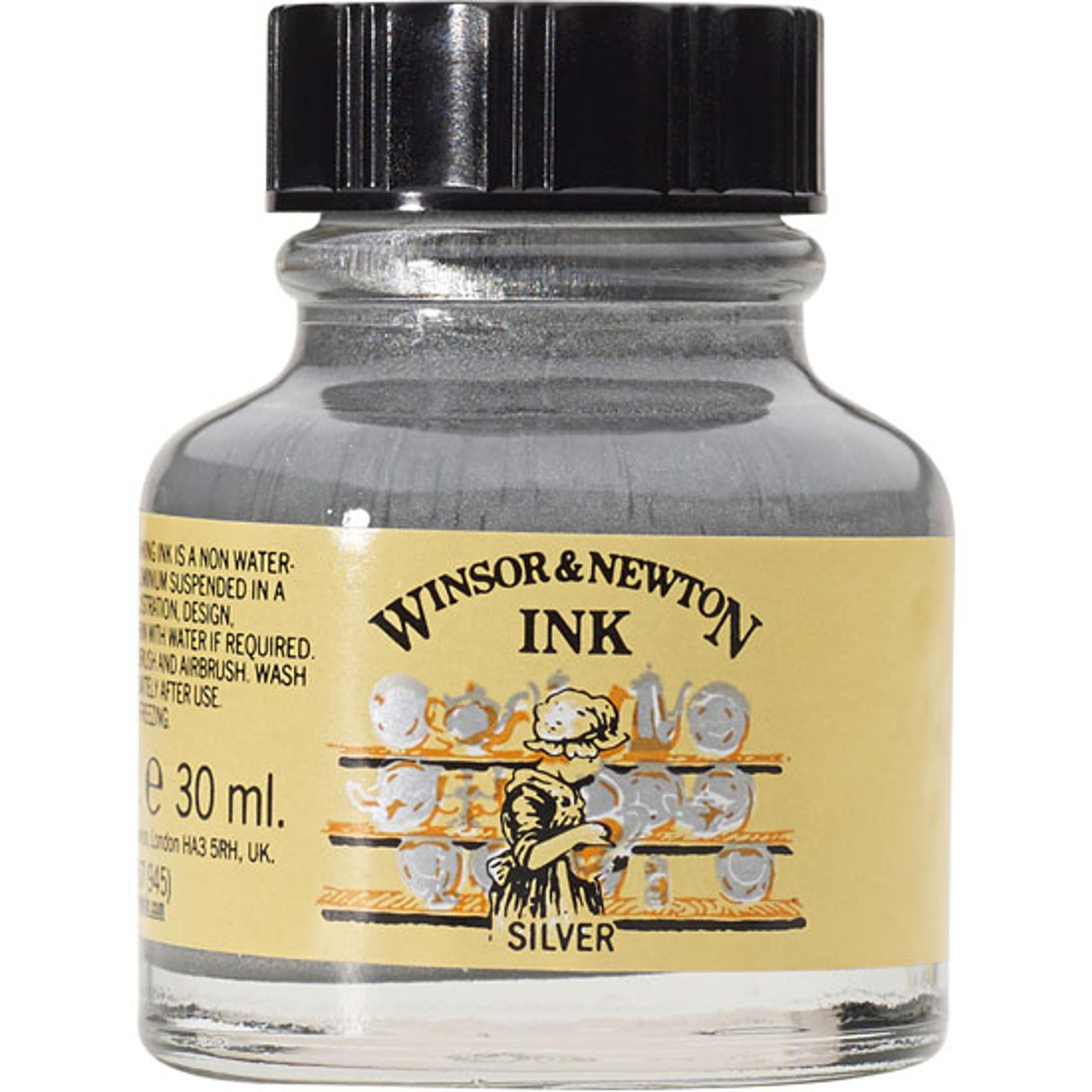 Winsor & Newton Drawing Inks Non-Waterproof 30ml - Metallic Silver