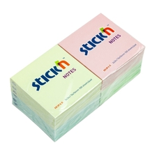 Coloured Sticky Notes 75 x 75mm - Pastel Rainbow - Pack of 12
