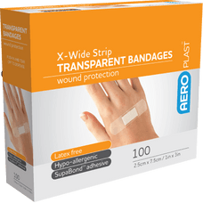 Transparent Plasters 75 x 25mm - Pack of 100