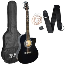 3rd Avenue Cutaway Acoustic Guitar Pack - Black