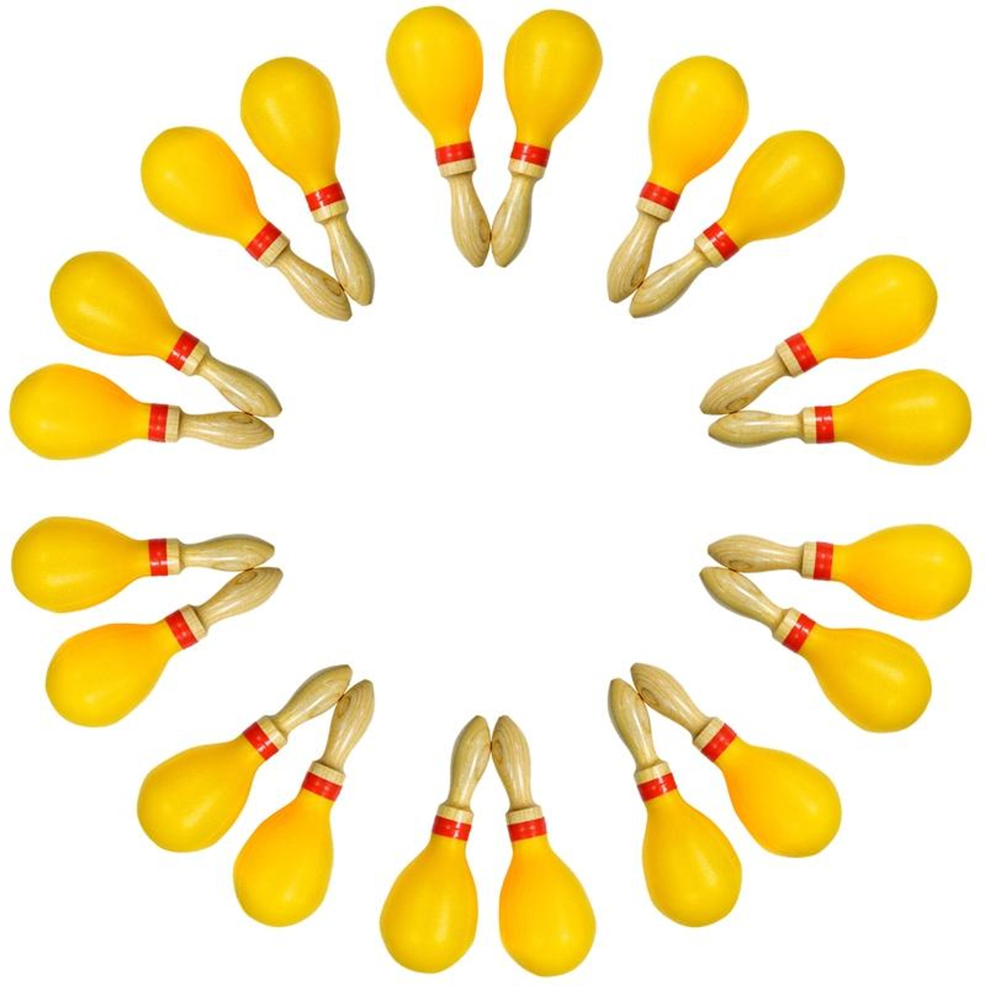 A-Star Wood Handled Large Maracas - Orange - Pack of 10