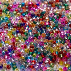 Silver Lined Glass Beads 100g. Per pack