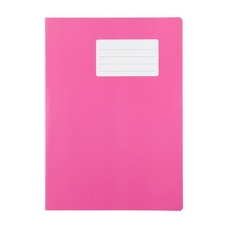 School Exercise Books A4 80 Page Blank - Pink - Pack of 50