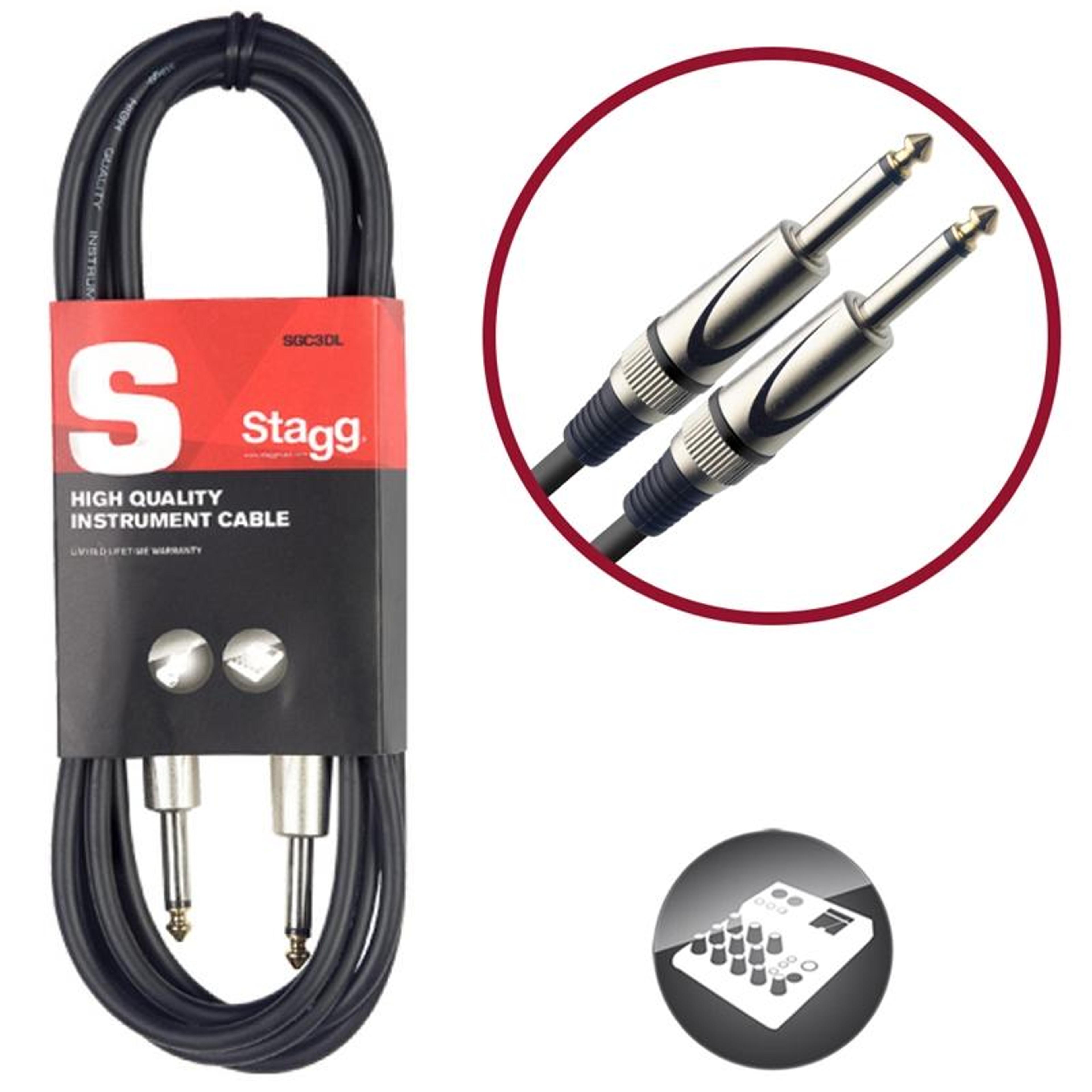 Stagg Pro Jack to Jack Unbalanced Instrument Cable - 6m
