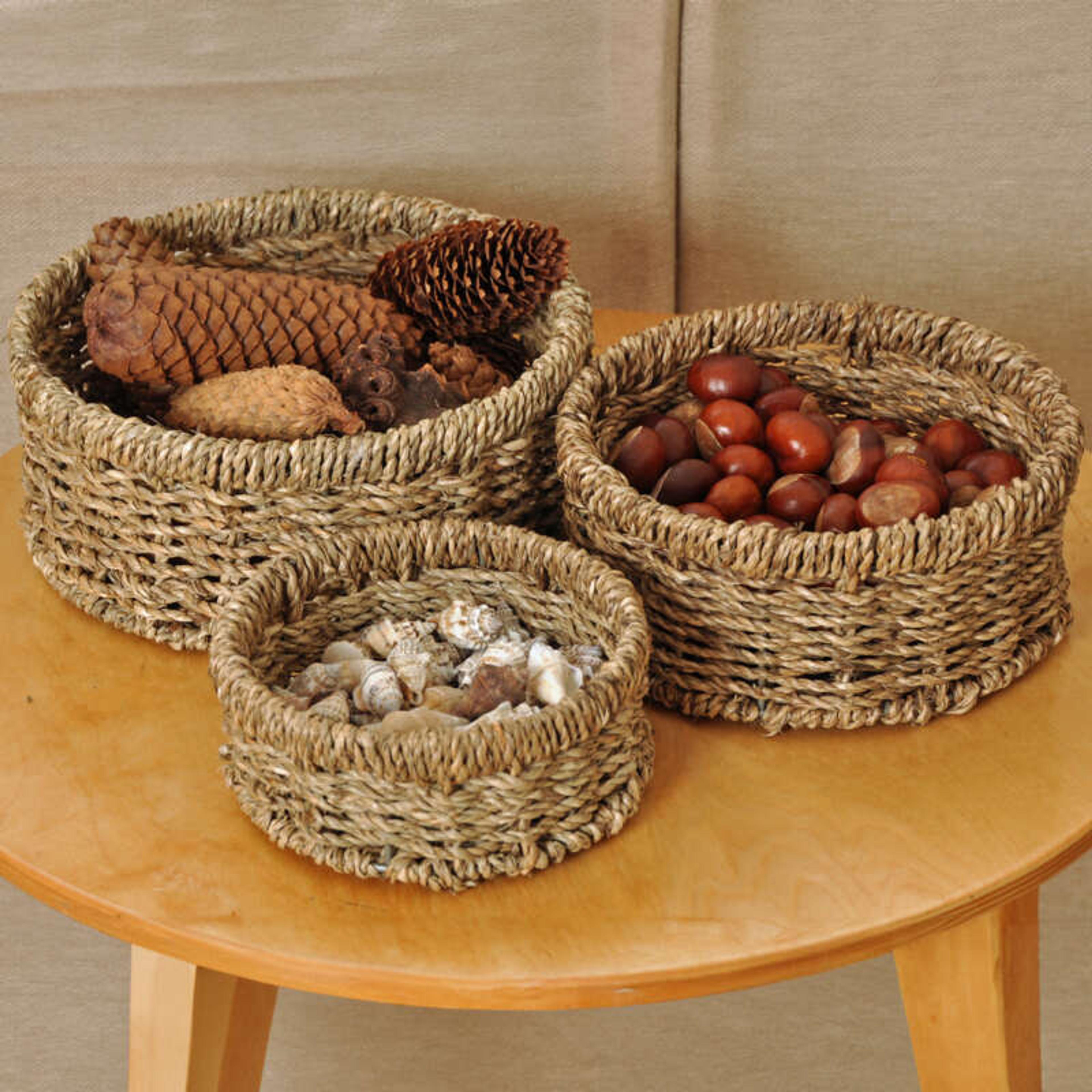 SEAGRASS ROUND BASKETS (3PK)