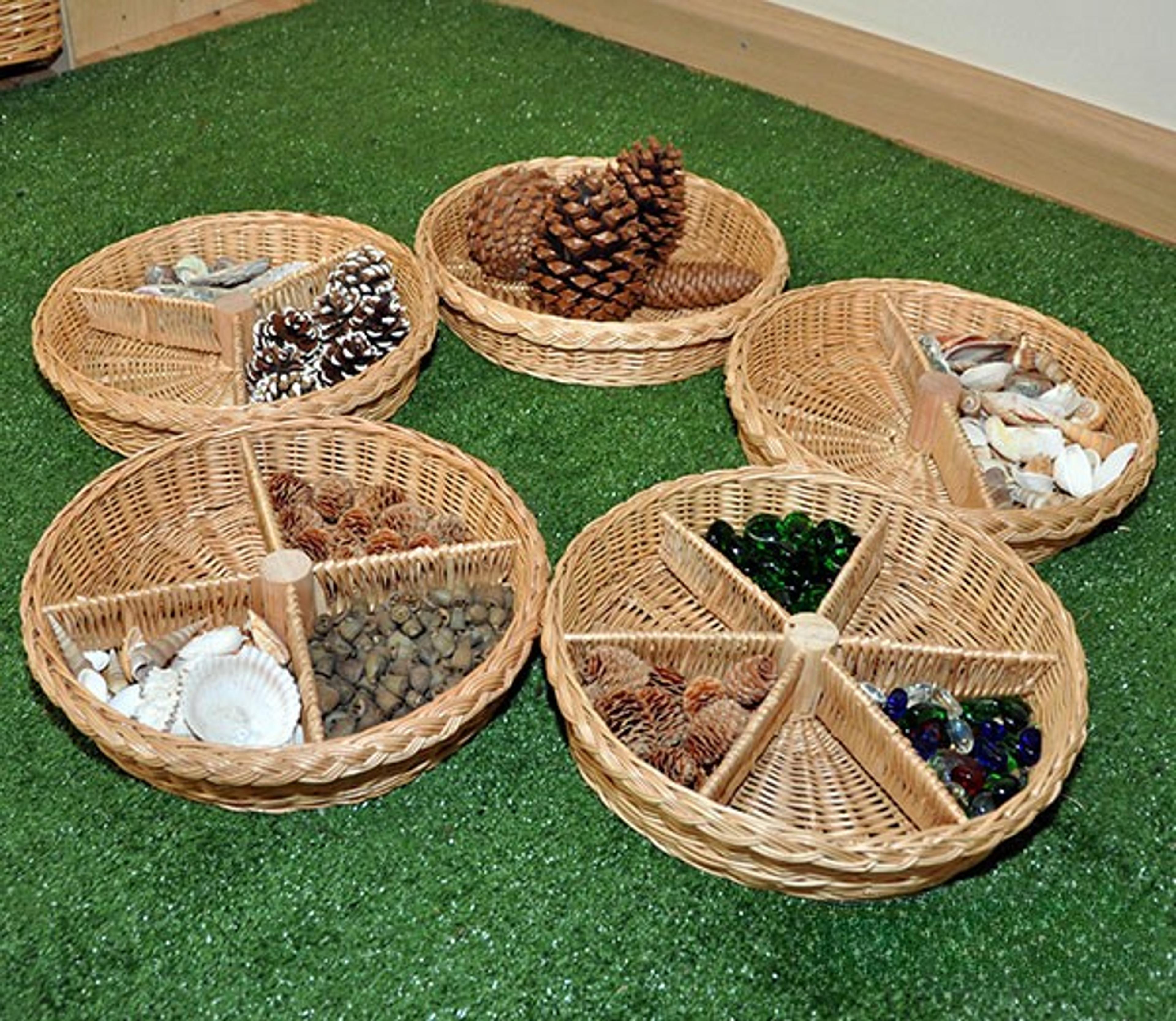 WICKER FRACTION BASKETS (5PK)