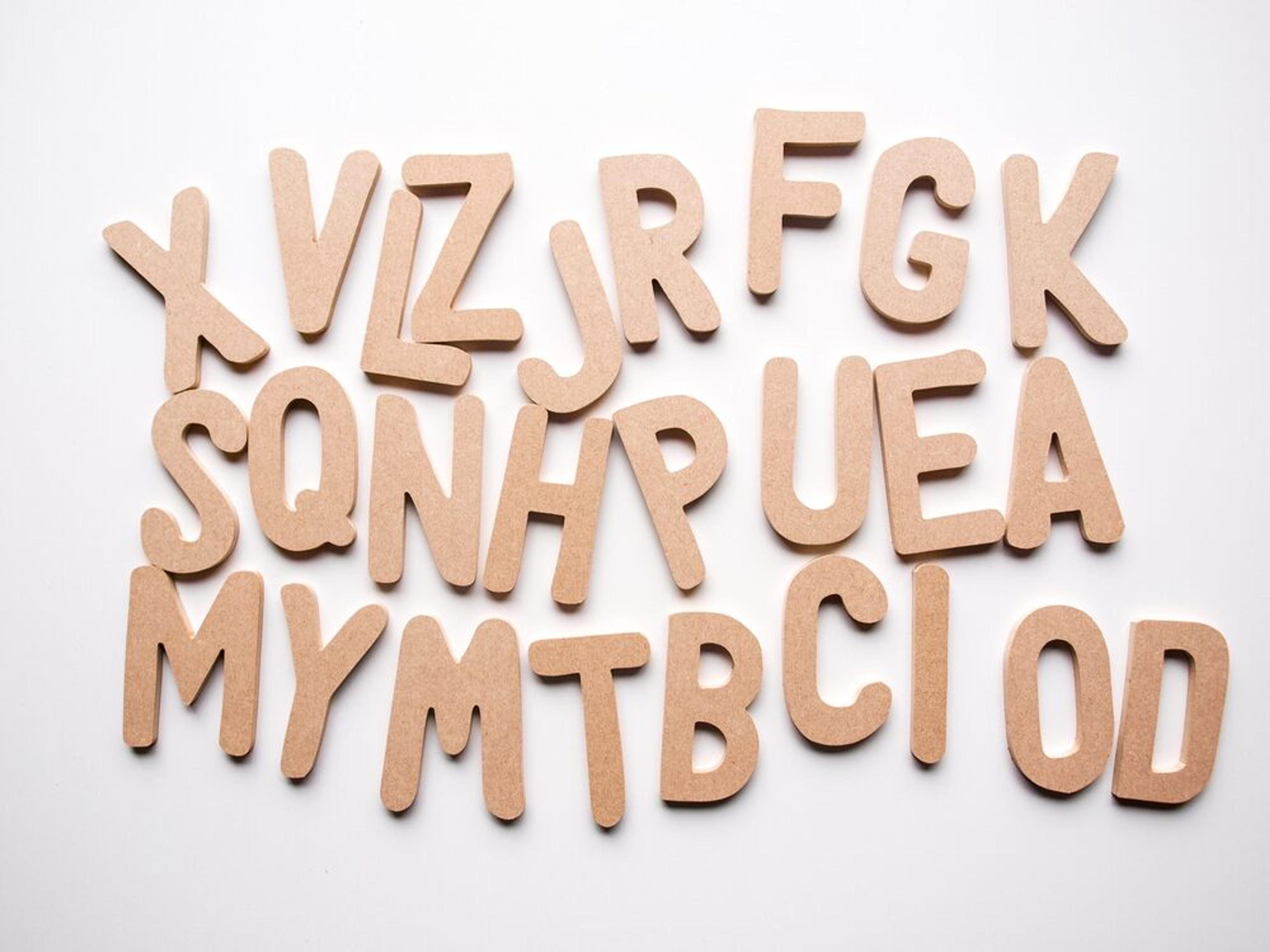 Plain Wooden Letters Uppercase - Set of 26