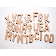 Plain Wooden Letters Uppercase - Set of 26