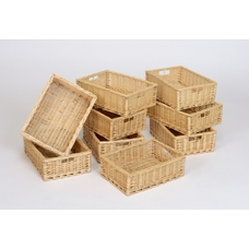 Wicker Shallow Baskets - Pack of 9