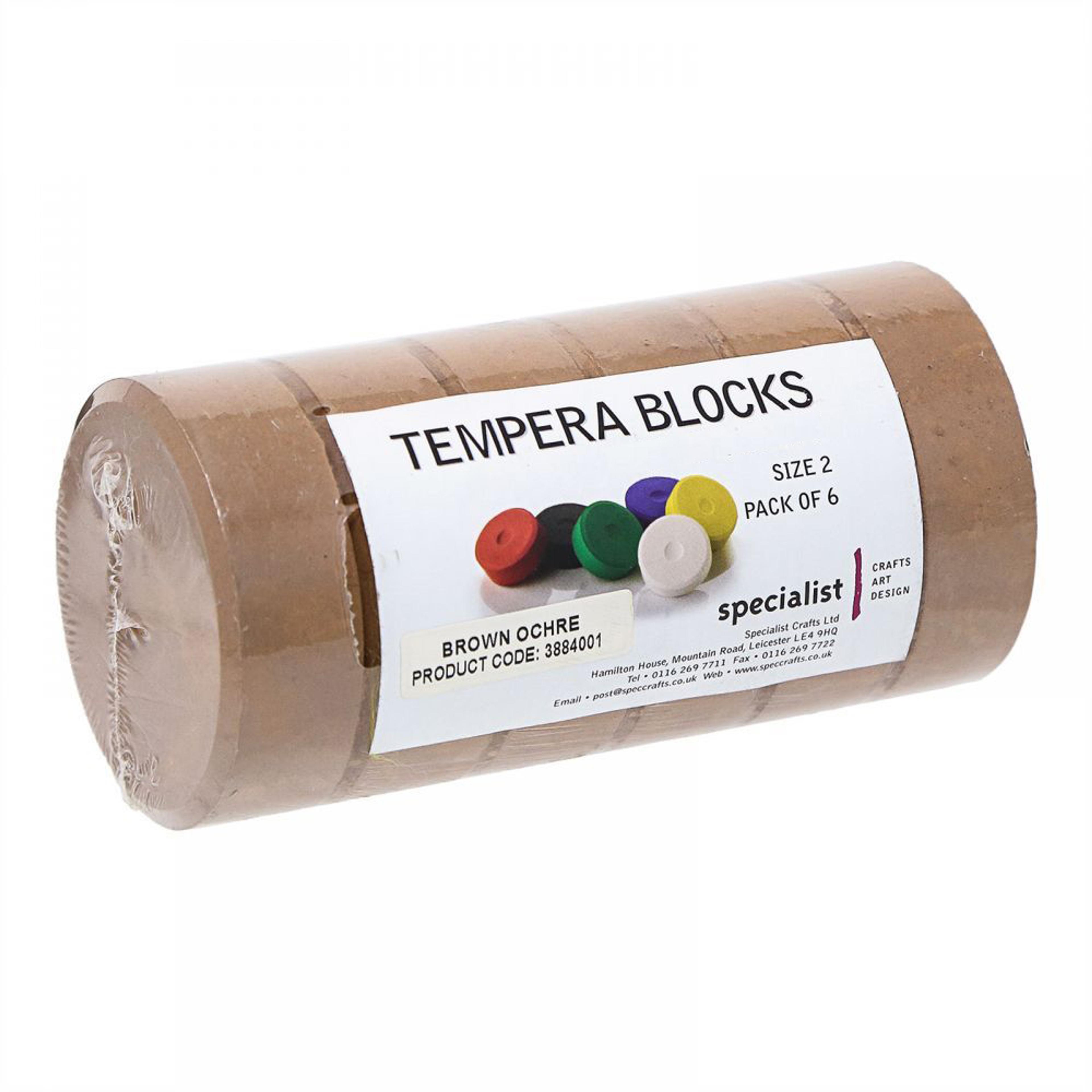 Tempera Blocks Size 2 - Brown Ochre. Pack of 6