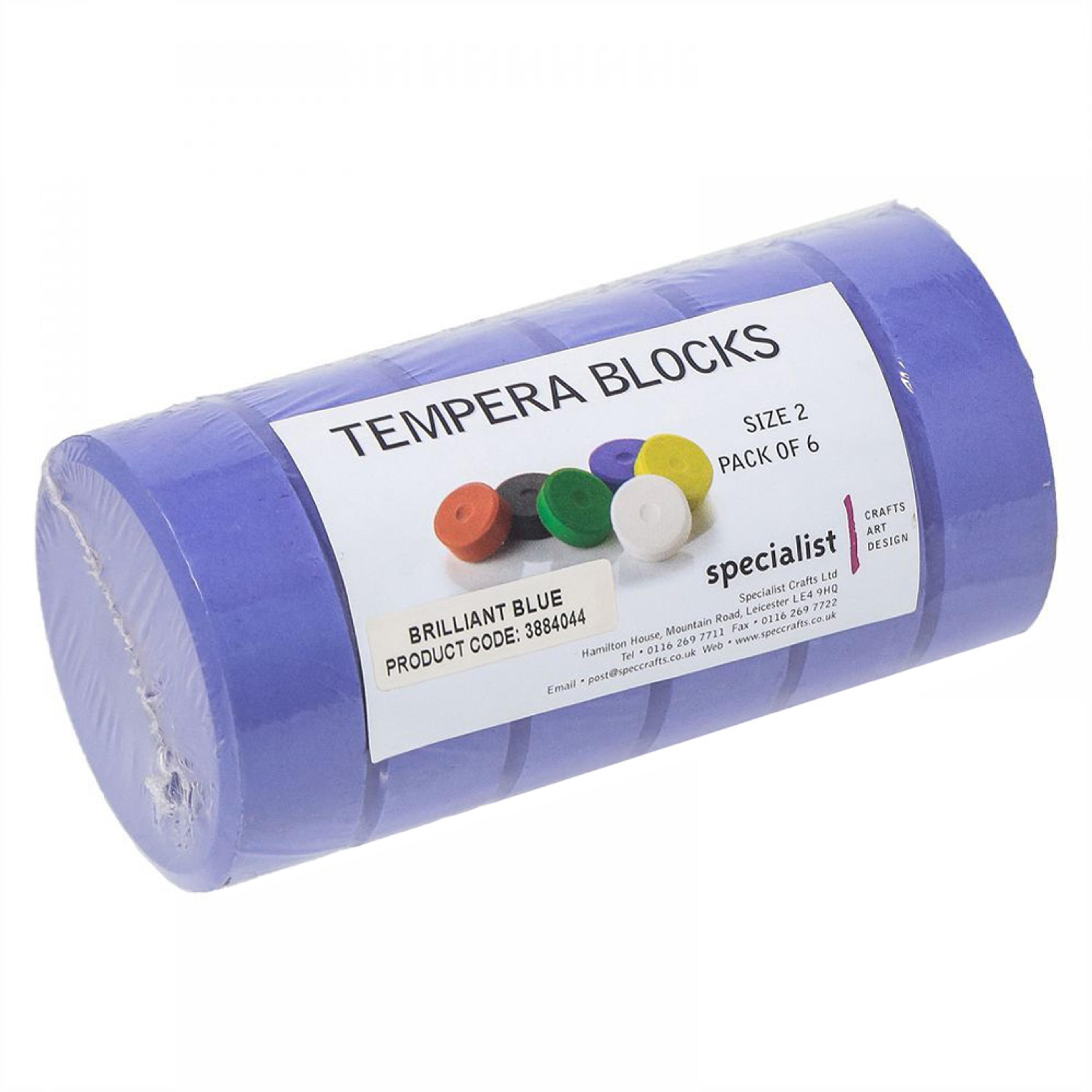 Tempera Blocks Size 2 - Brilliant Blue. Pack of 6