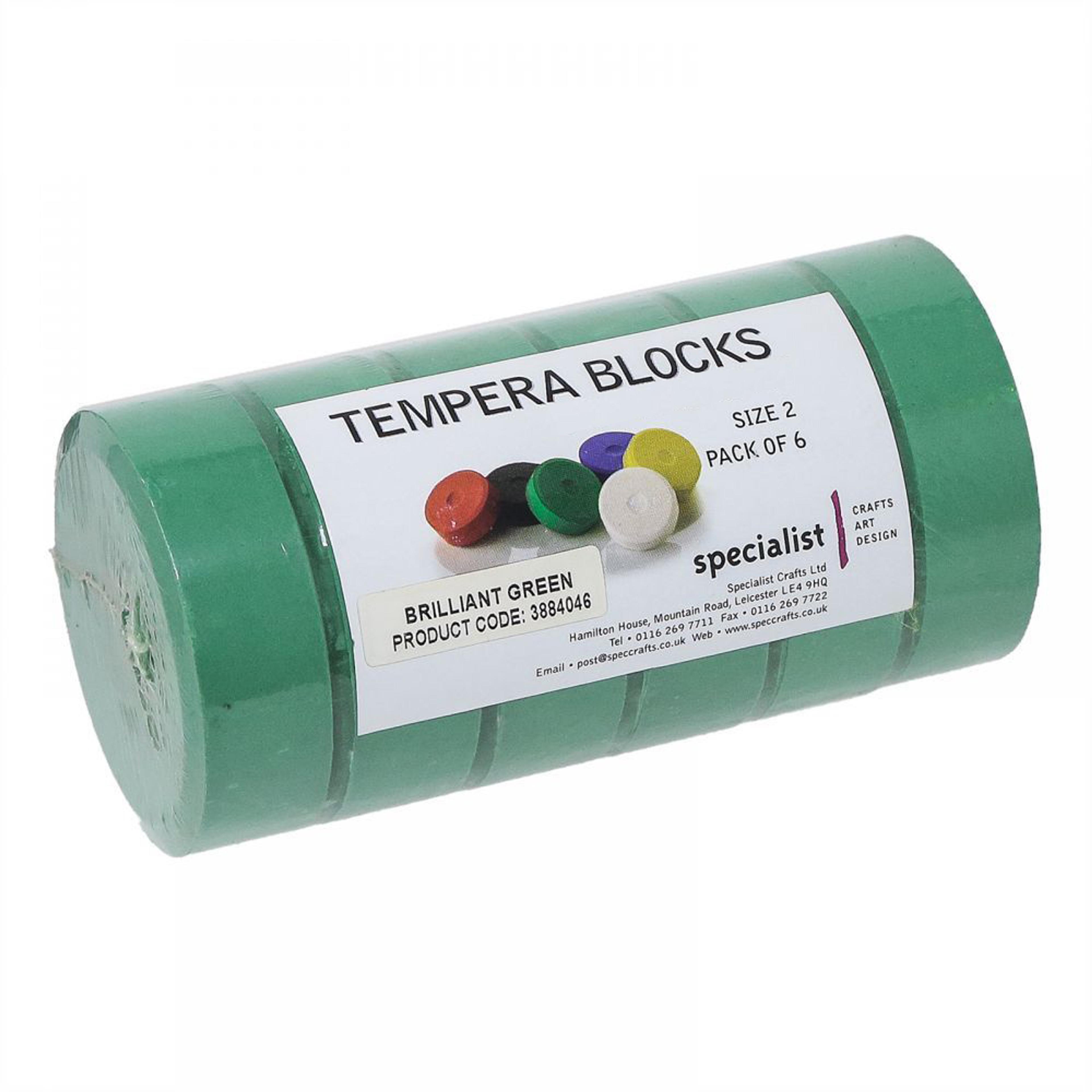Tempera Blocks Size 2 - Brilliant Green. Pack of 6