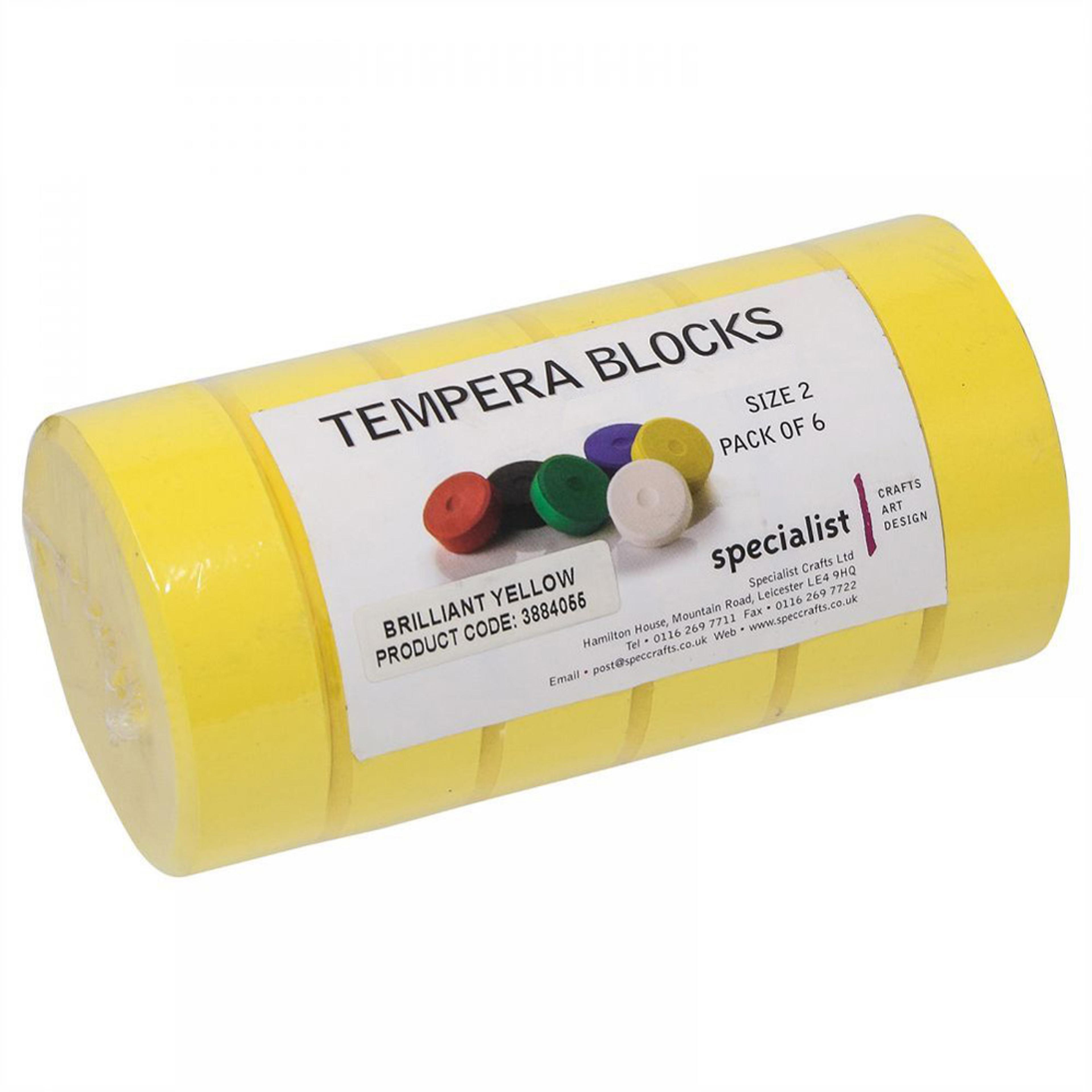 Tempera Blocks Size 2 - Brilliant Yellow. Pack of 6