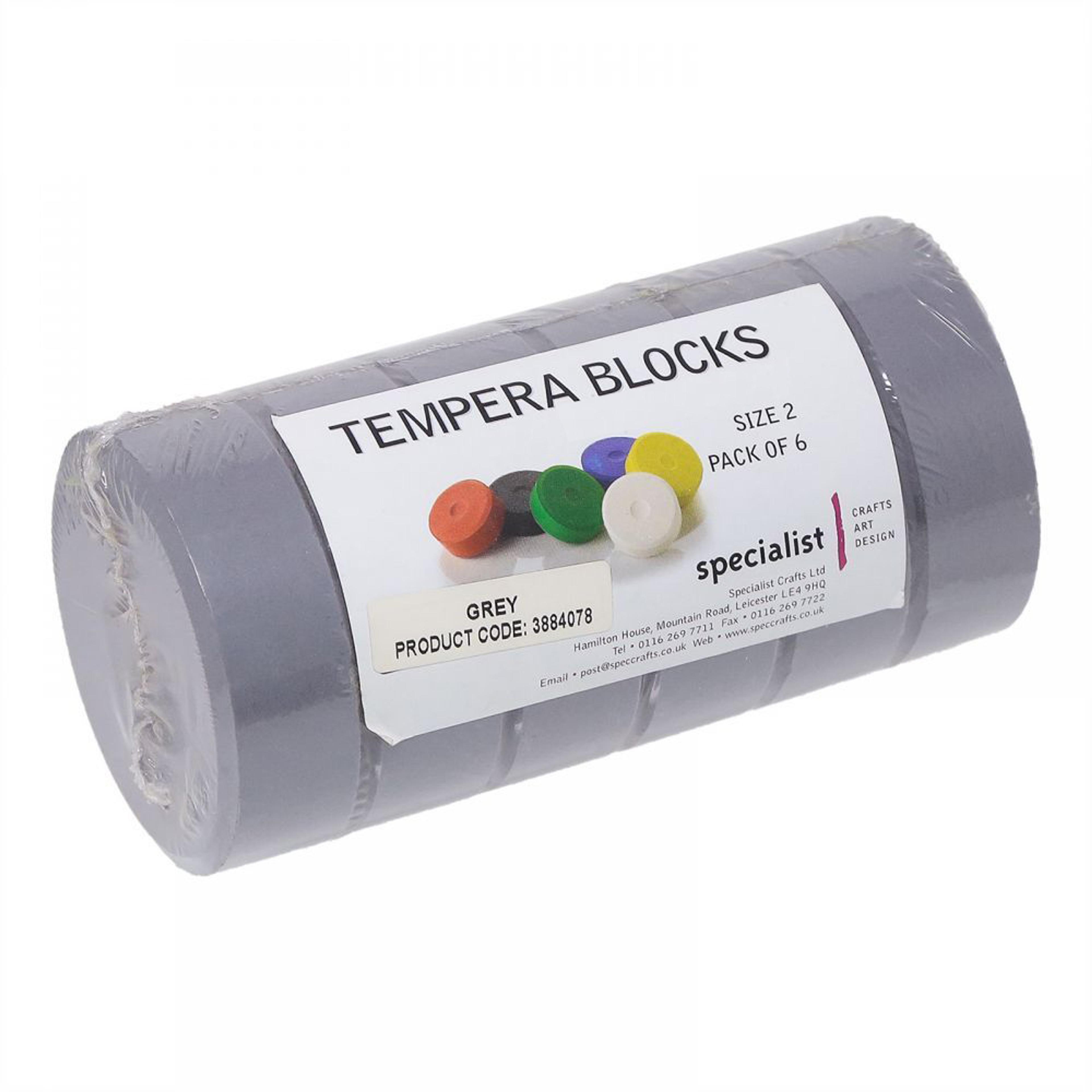 Tempera Blocks Size 2 - Grey. Pack of 6