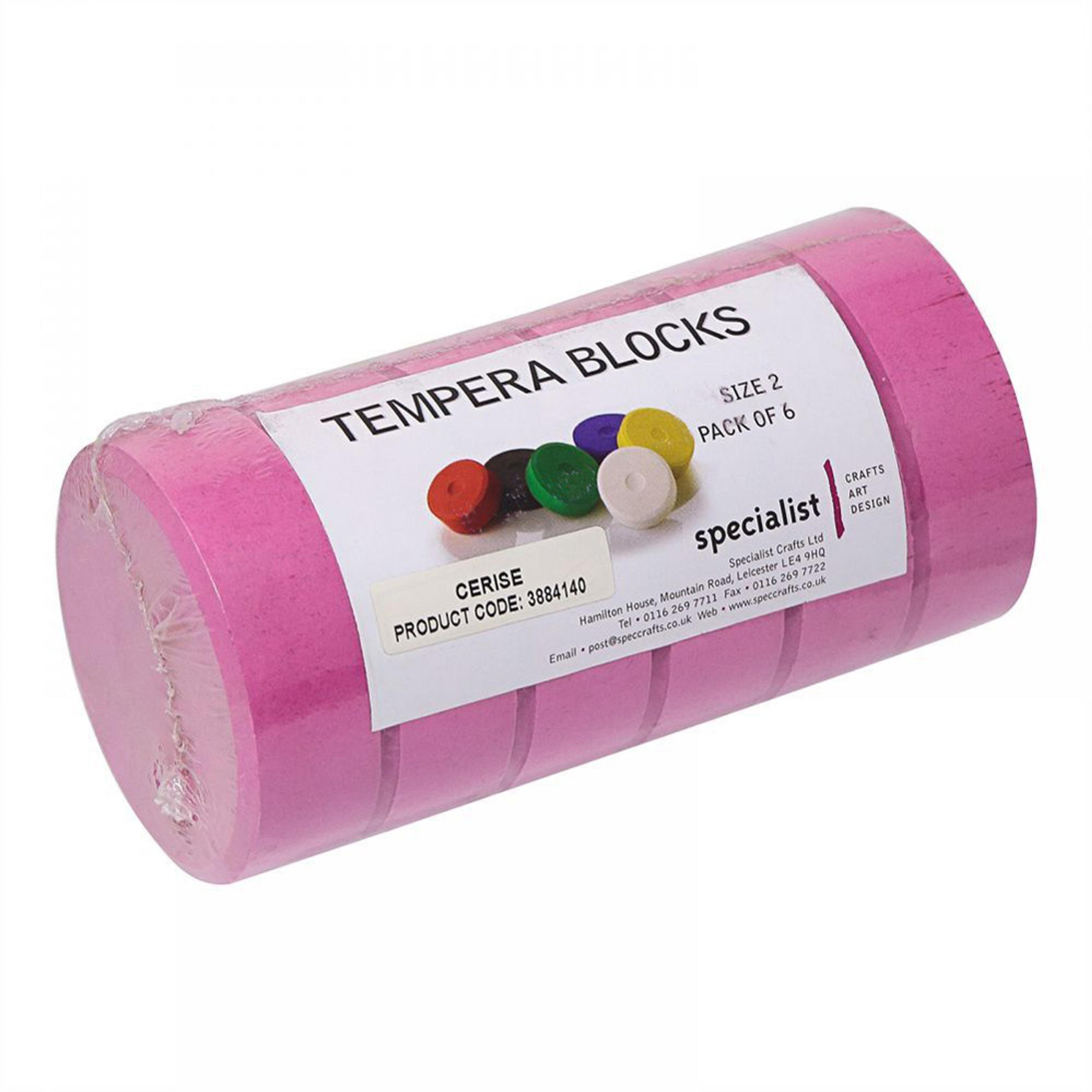 Tempera Blocks Size 2 - Cerise. Pack of 6