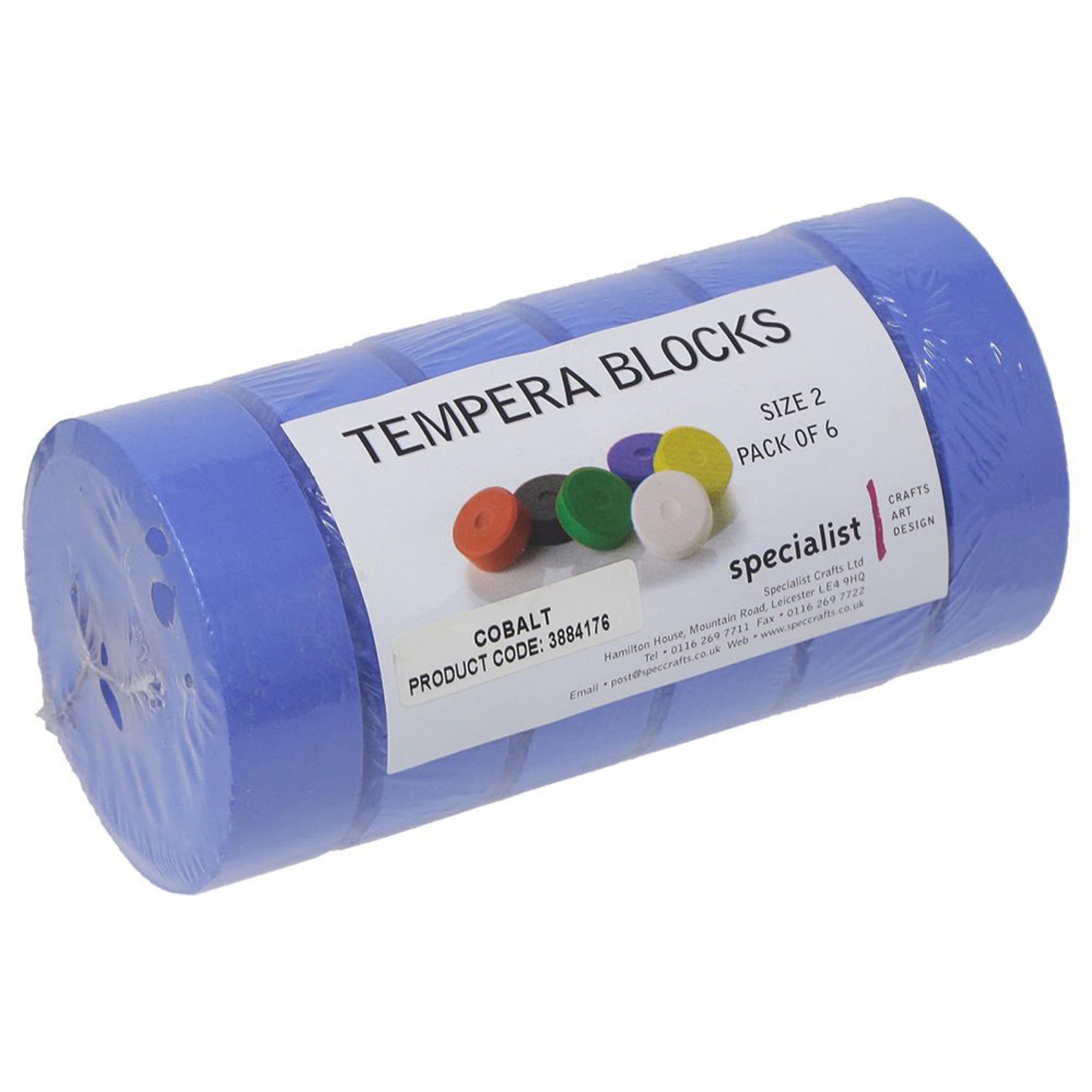 Tempera Blocks Size 2 - Cobalt. Pack of 6