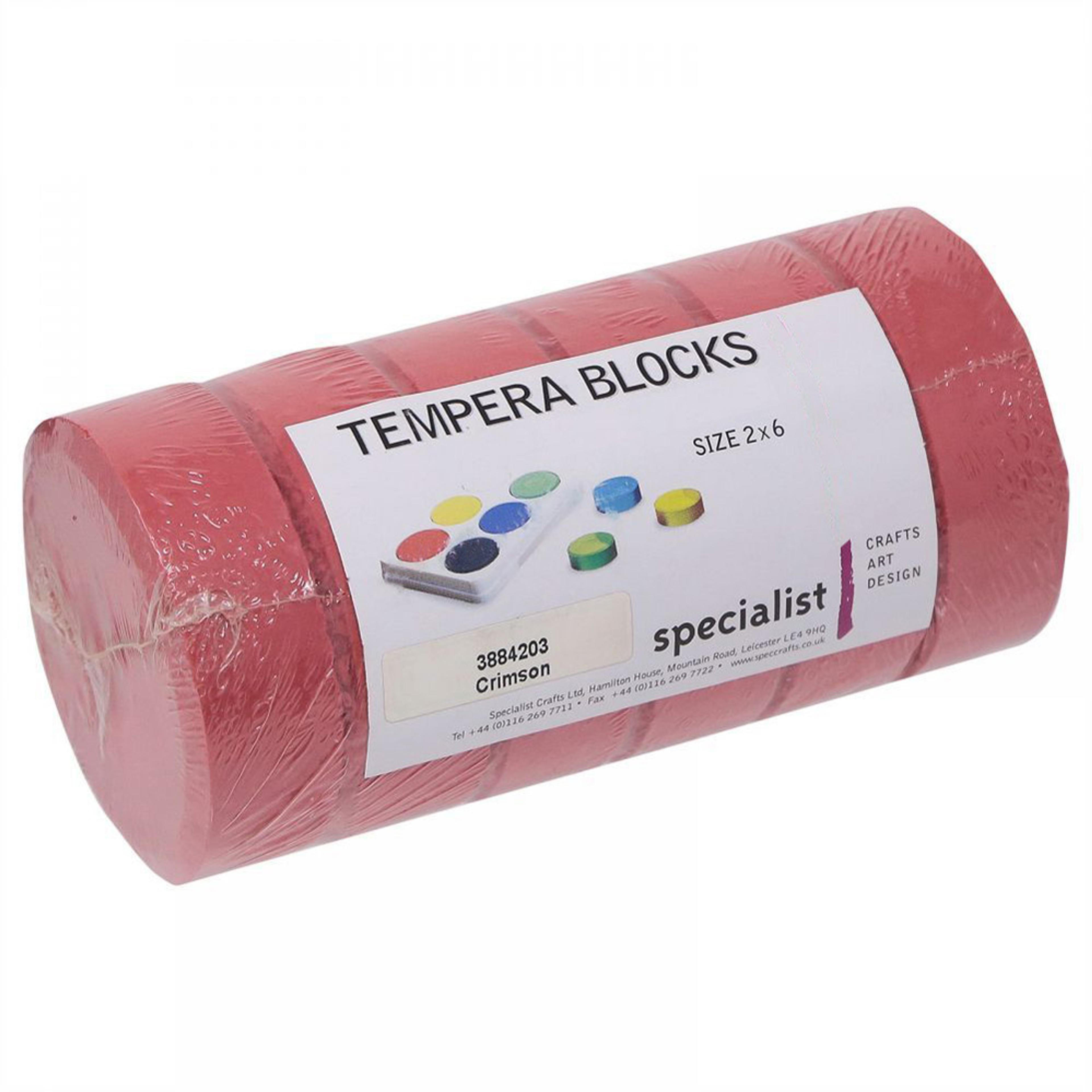 Tempera Blocks Size 2 - Crimson. Pack of 6
