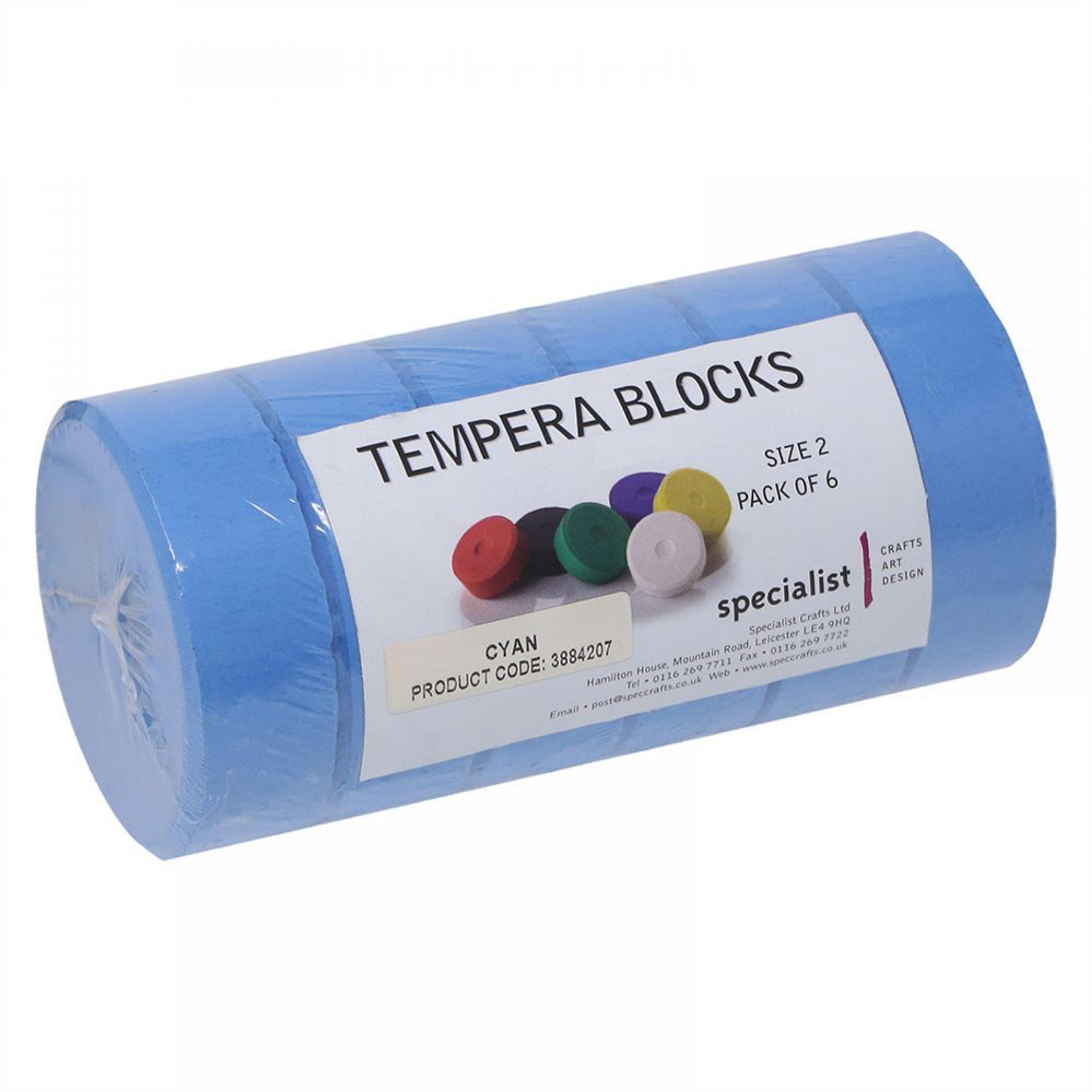 Tempera Blocks Size 2 - Cyan. Pack of 6