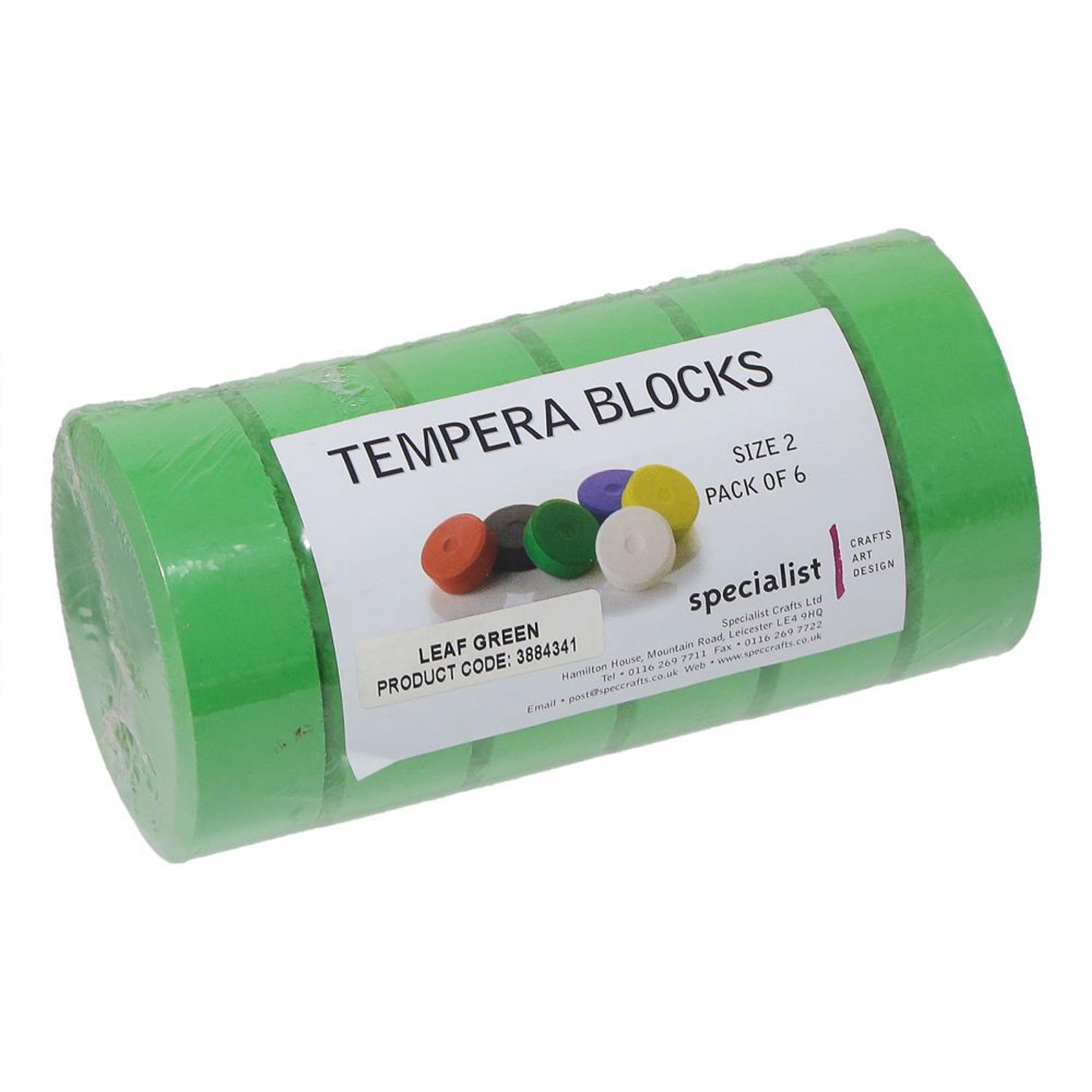 Tempera Blocks Size 2 - Leaf Green. Pack of 6