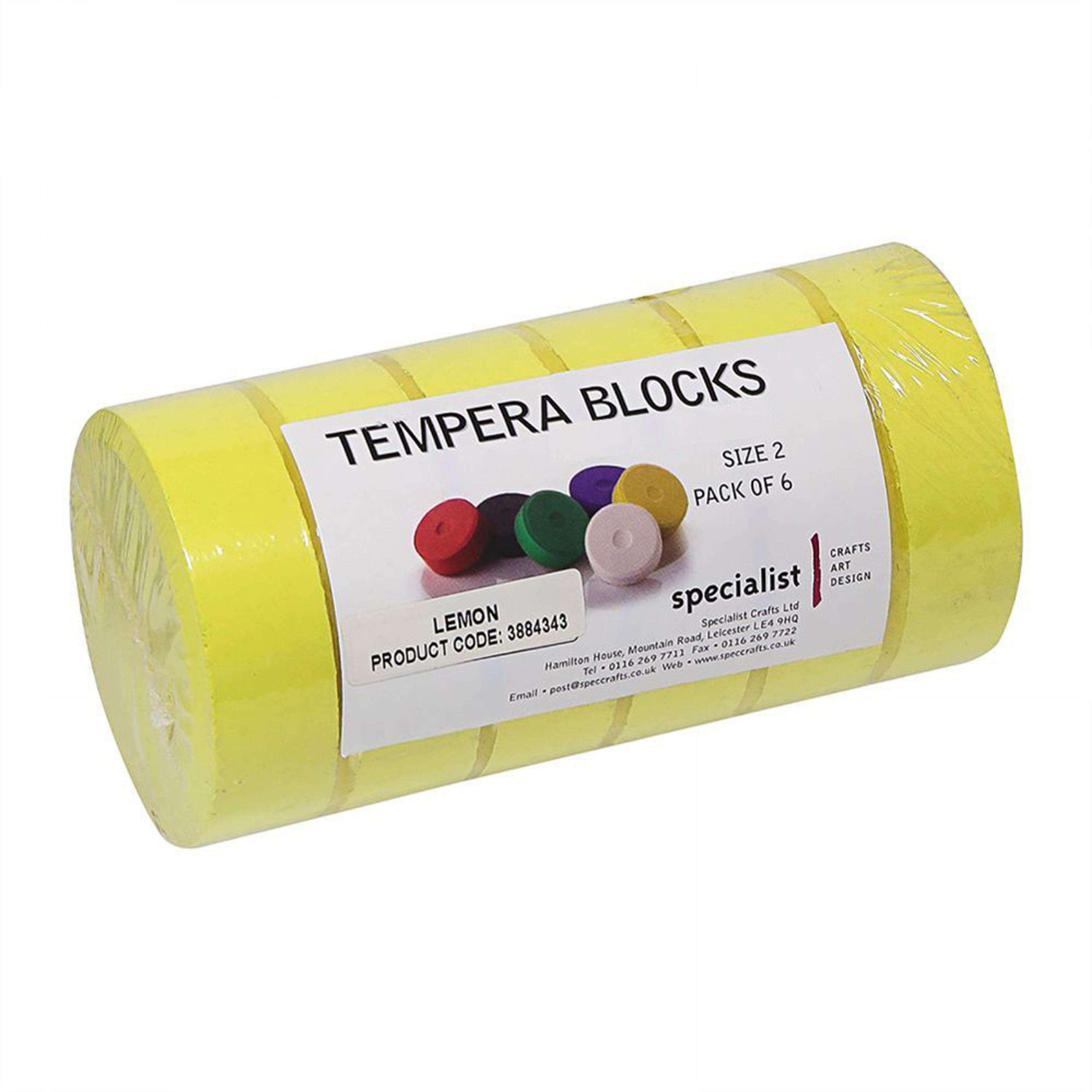 Tempera Blocks Size 2 - Lemon. Pack of 6