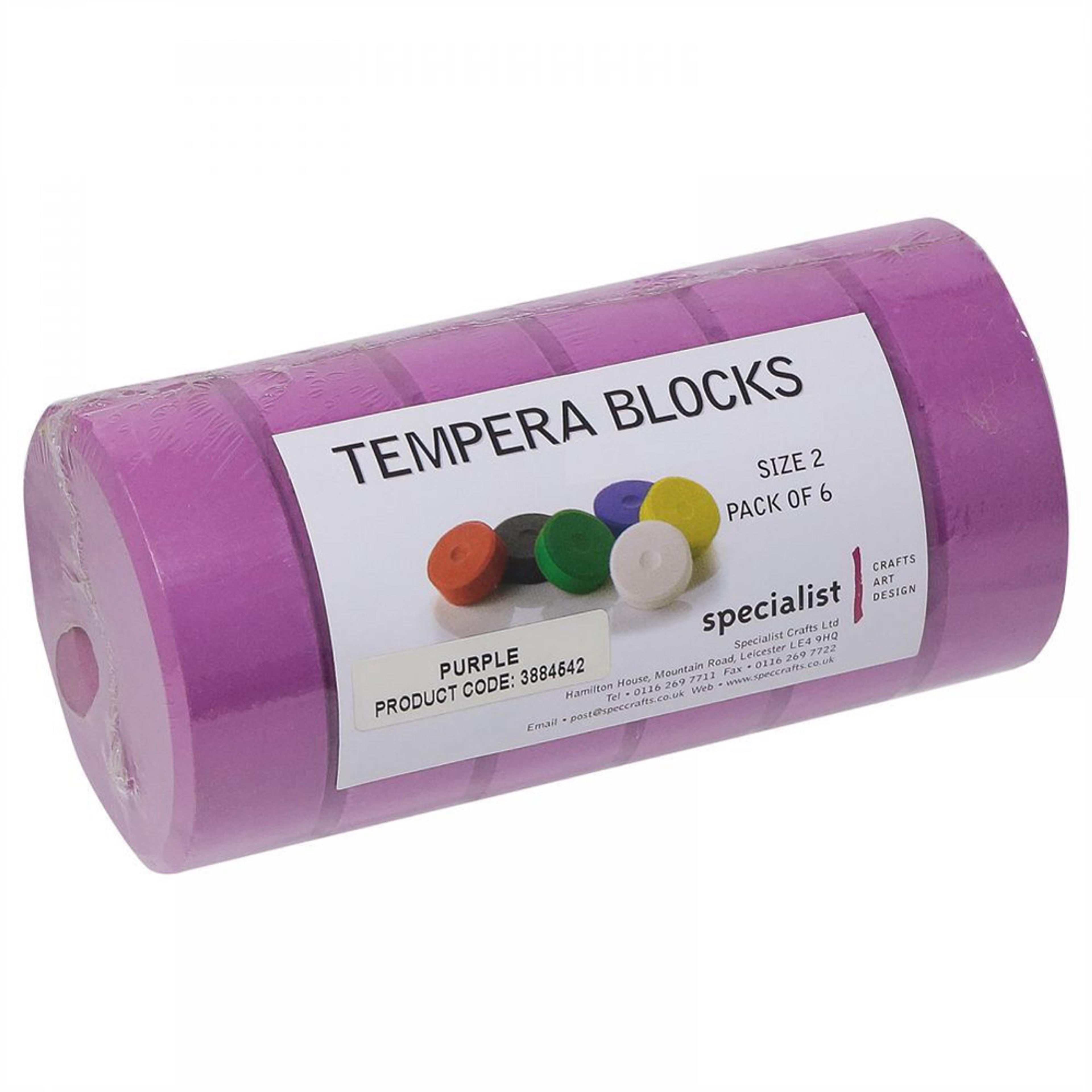 Tempera Blocks Size 2 - Purple. Pack of 6