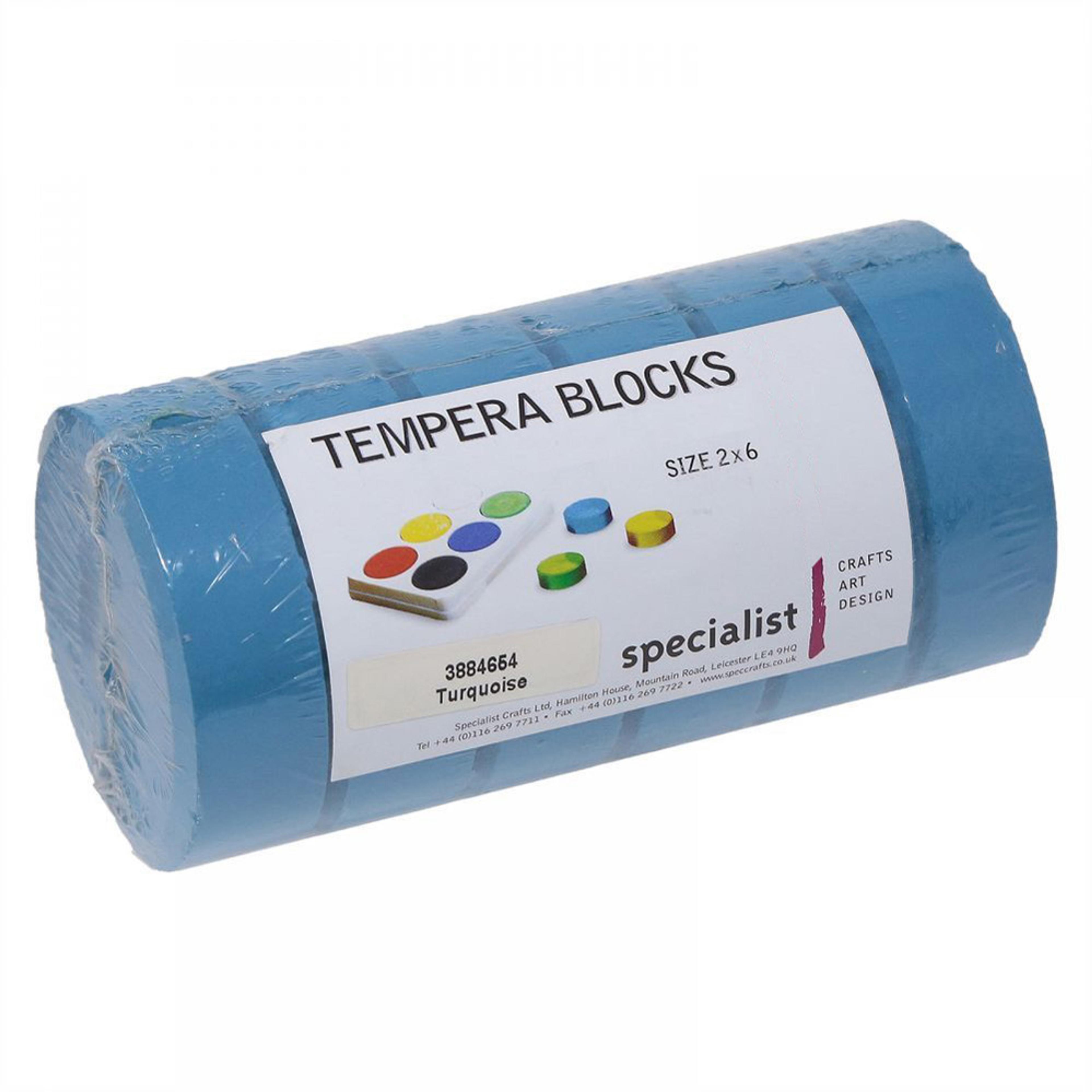 Tempera Blocks Size 2 - Turquoise. Pack of 6