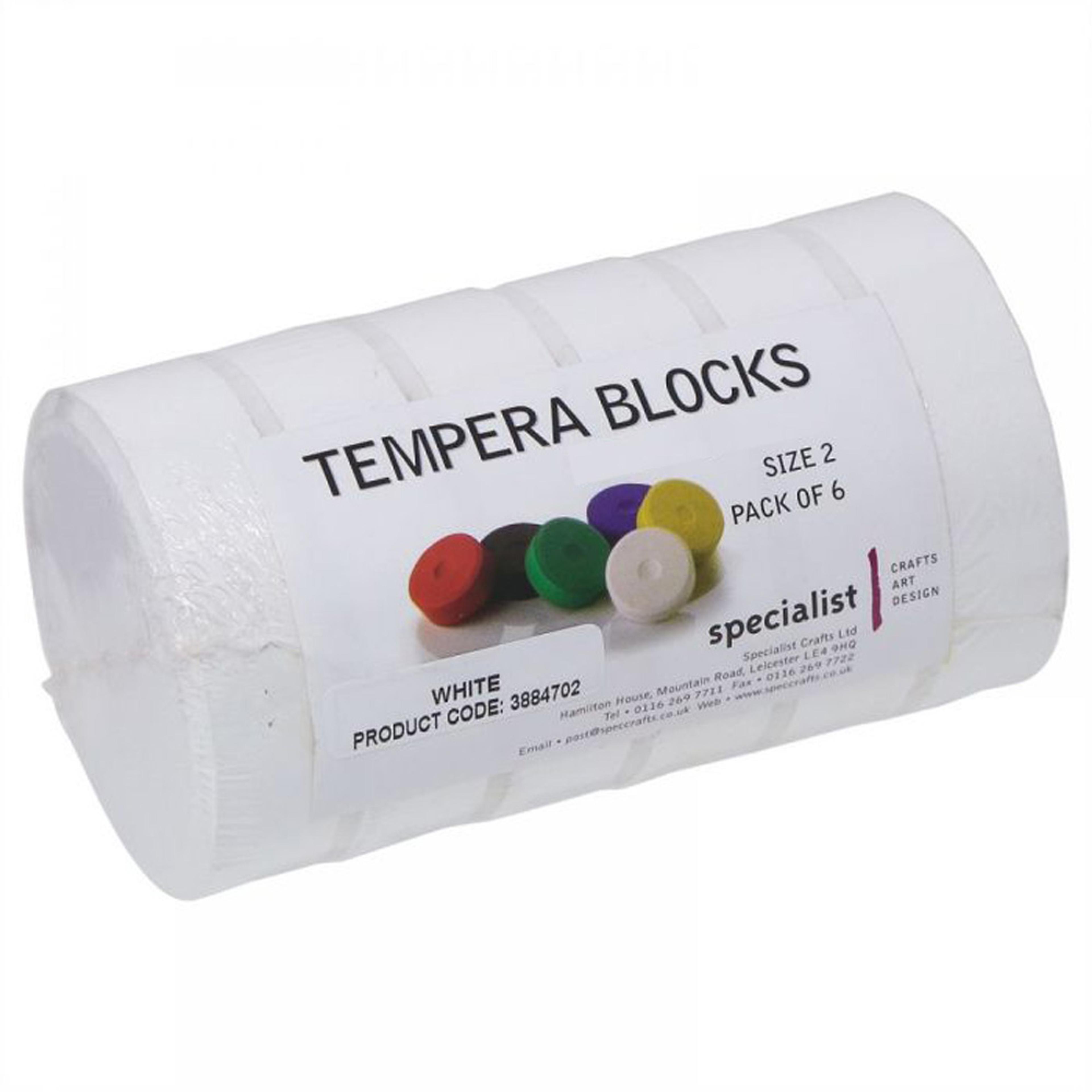 Tempera Blocks Size 2 - White. Pack of 6