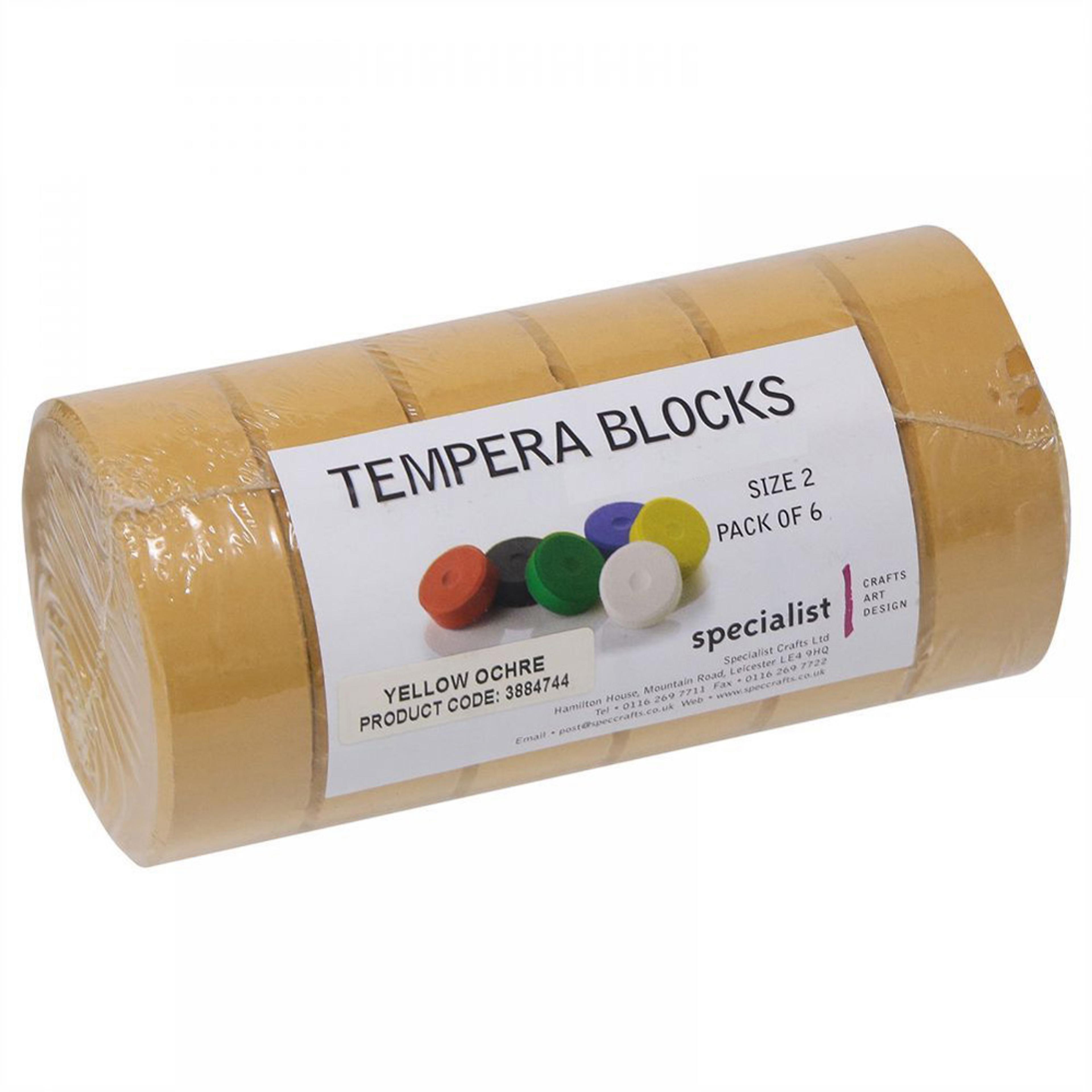 Tempera Blocks Size 2 - Yellow Ochre. Pack of 6