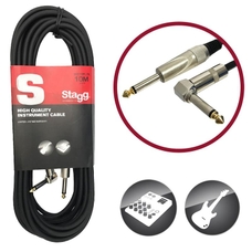Stagg Deluxe Instrument Cable with Angled Jack - 10m