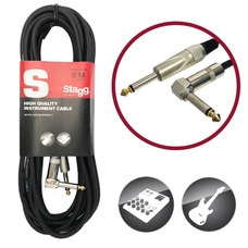Stagg Deluxe Instrument Cable with Angled Jack - 6m