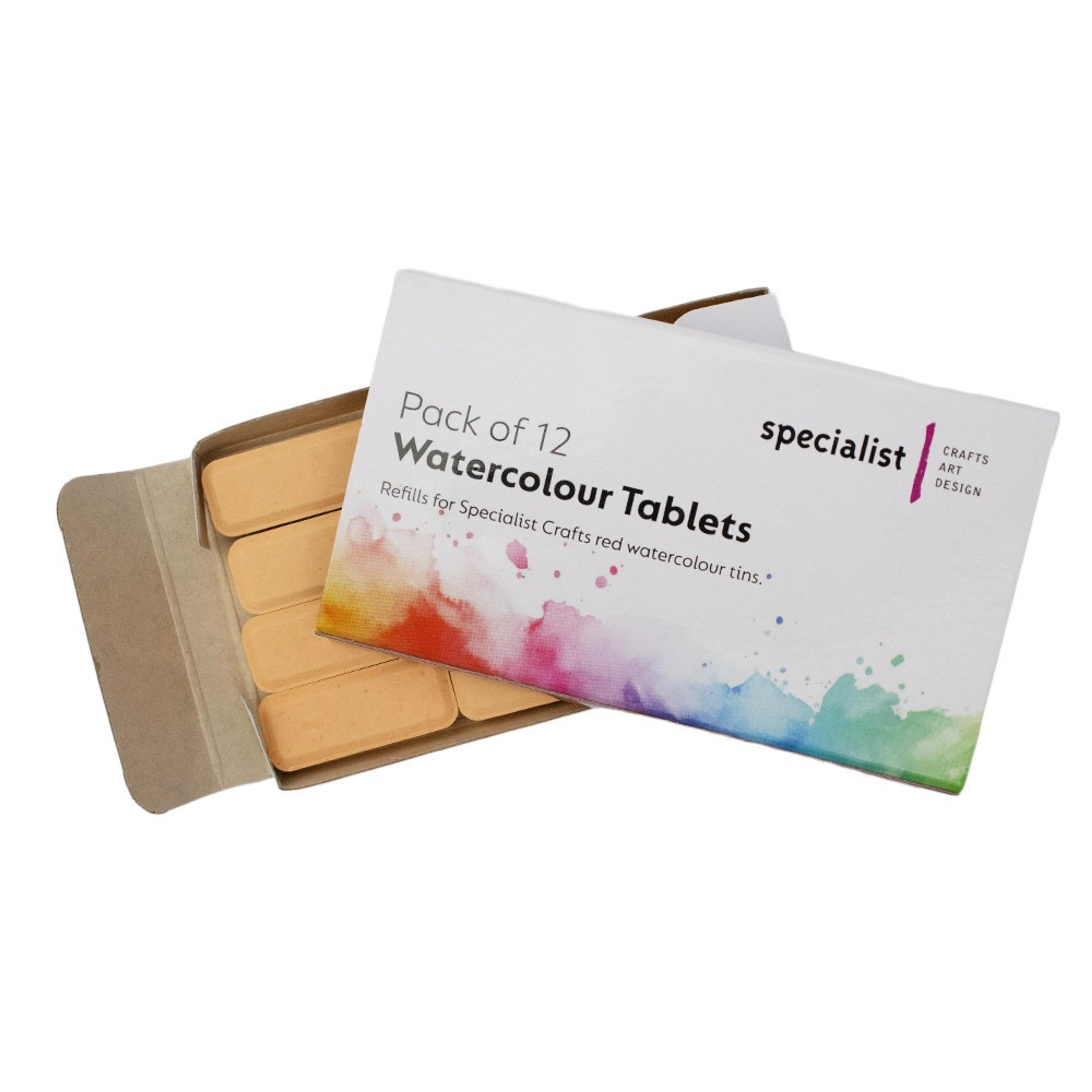 Specialist Watercolour Tablets Pack of 12 Pink Buff