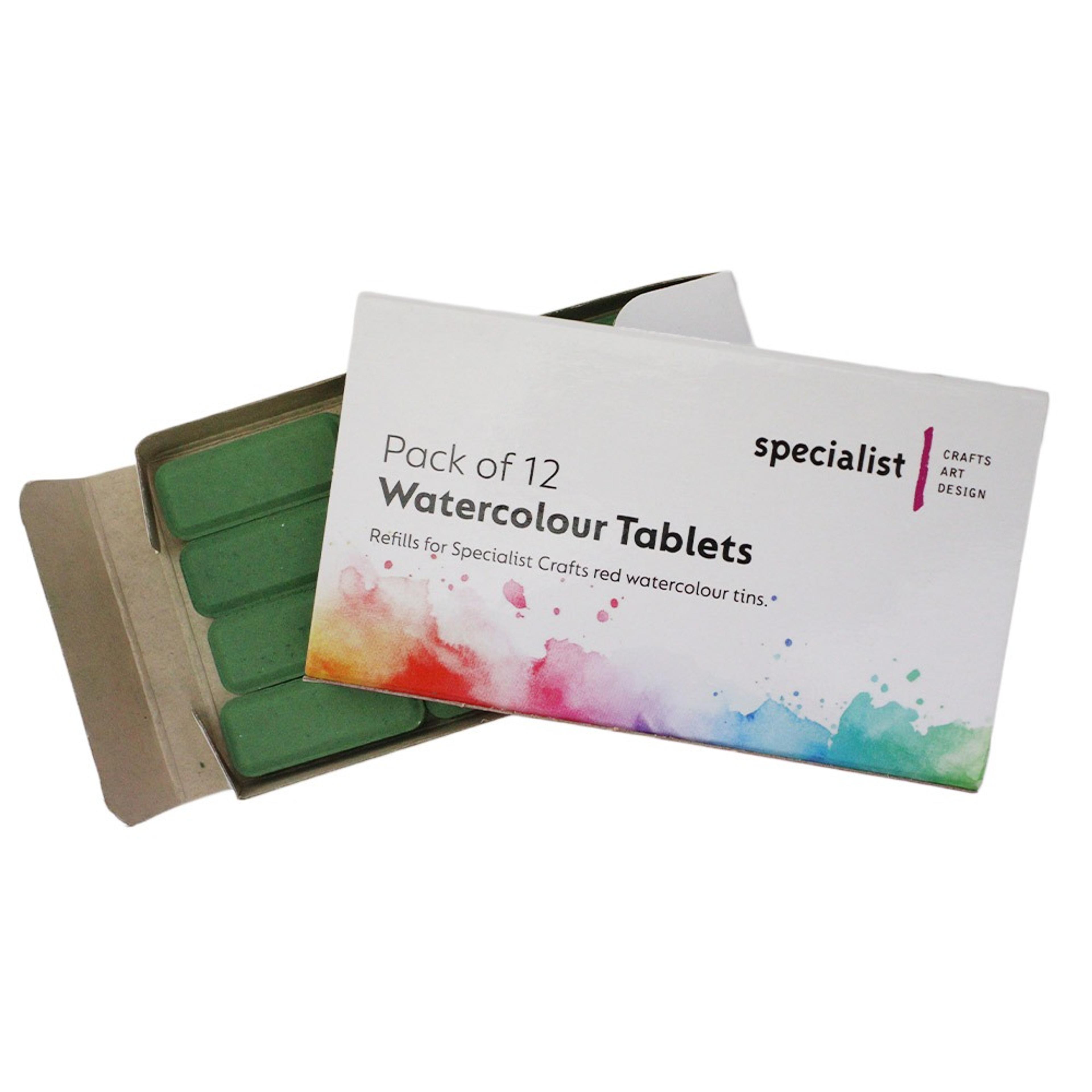 Specialist Watercolour Tablets Pack of 12 Deep Green
