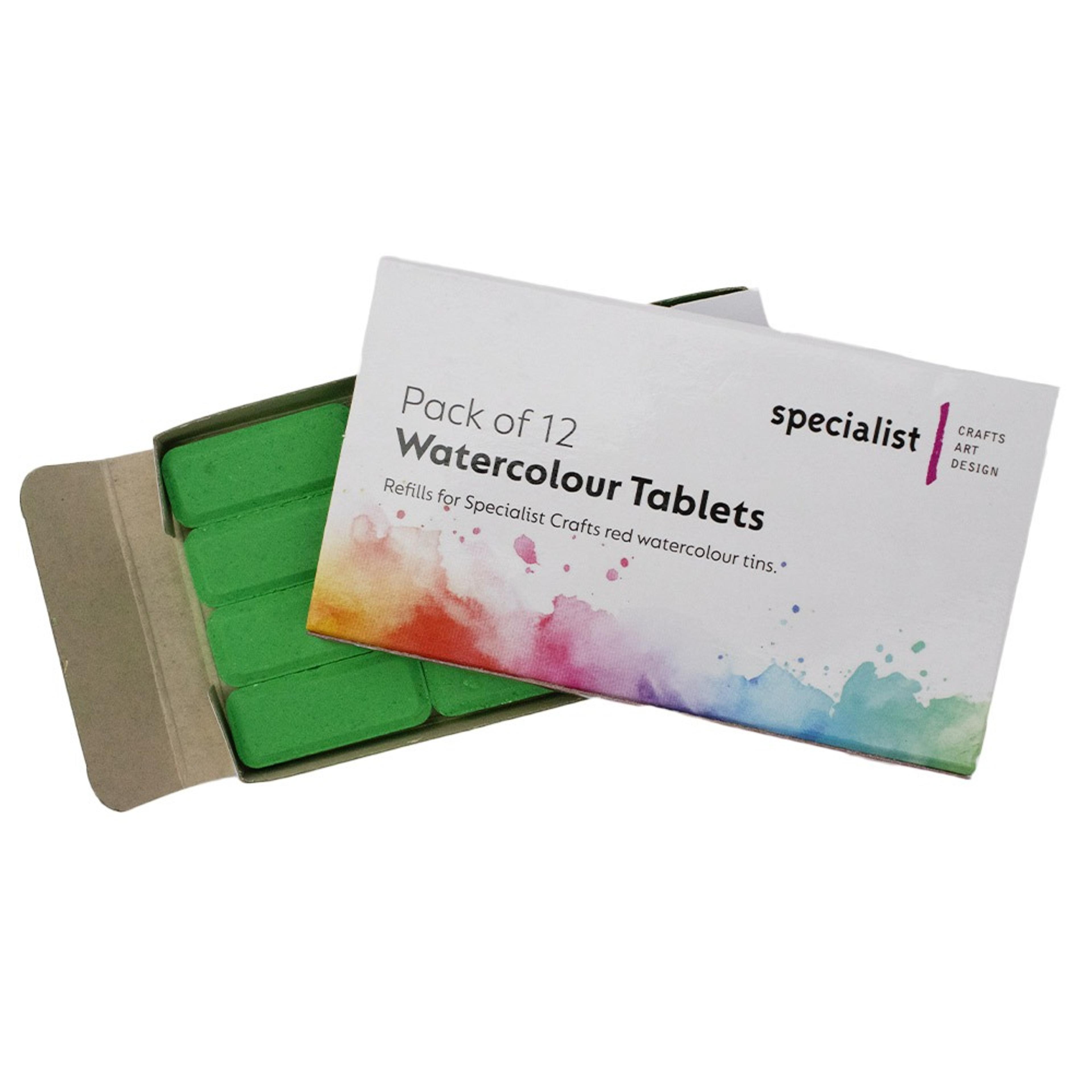 Specialist Watercolour Tablets Pack of 12 Brilliant Green