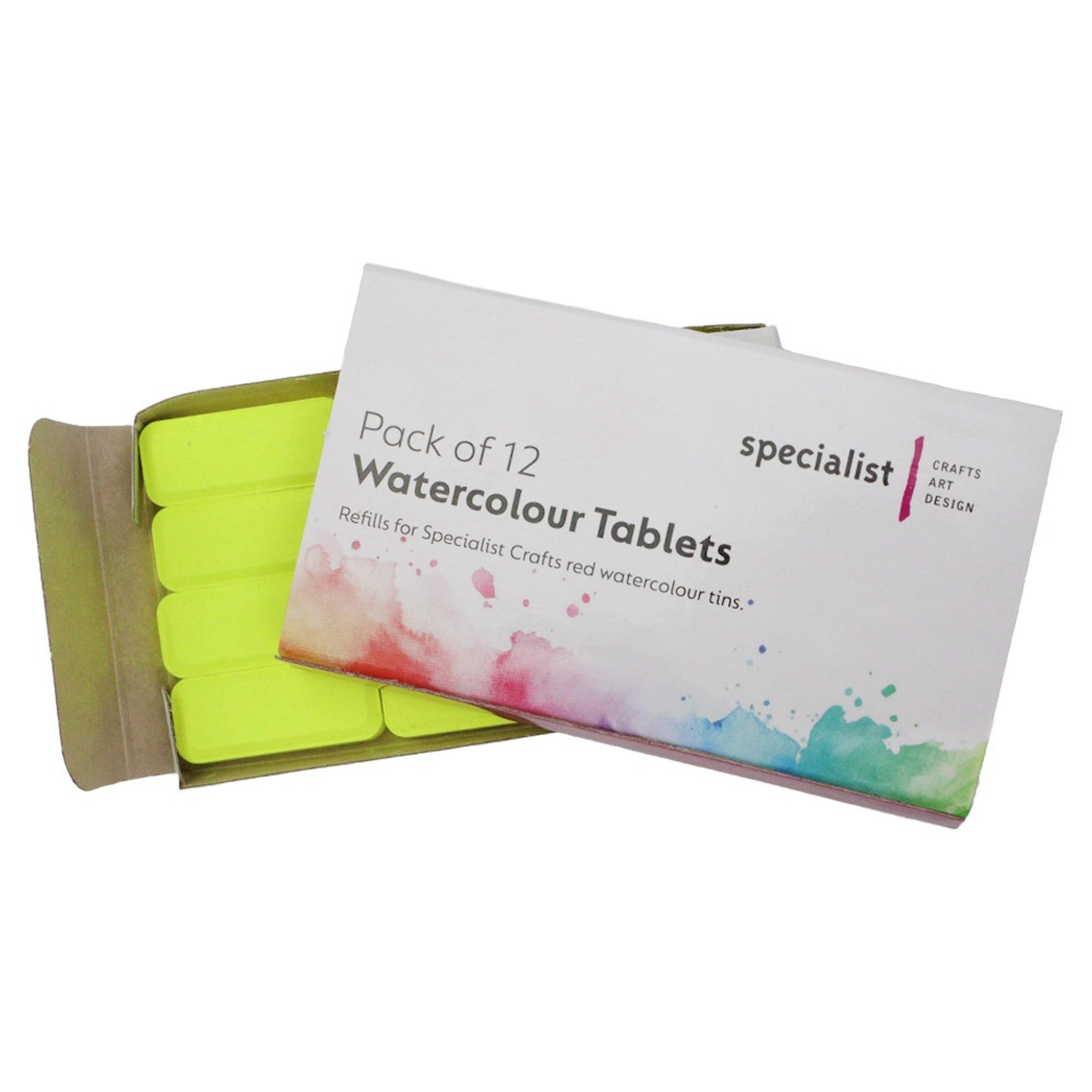 Specialist Watercolour Tablets Pack of 12 Fluro Yellow
