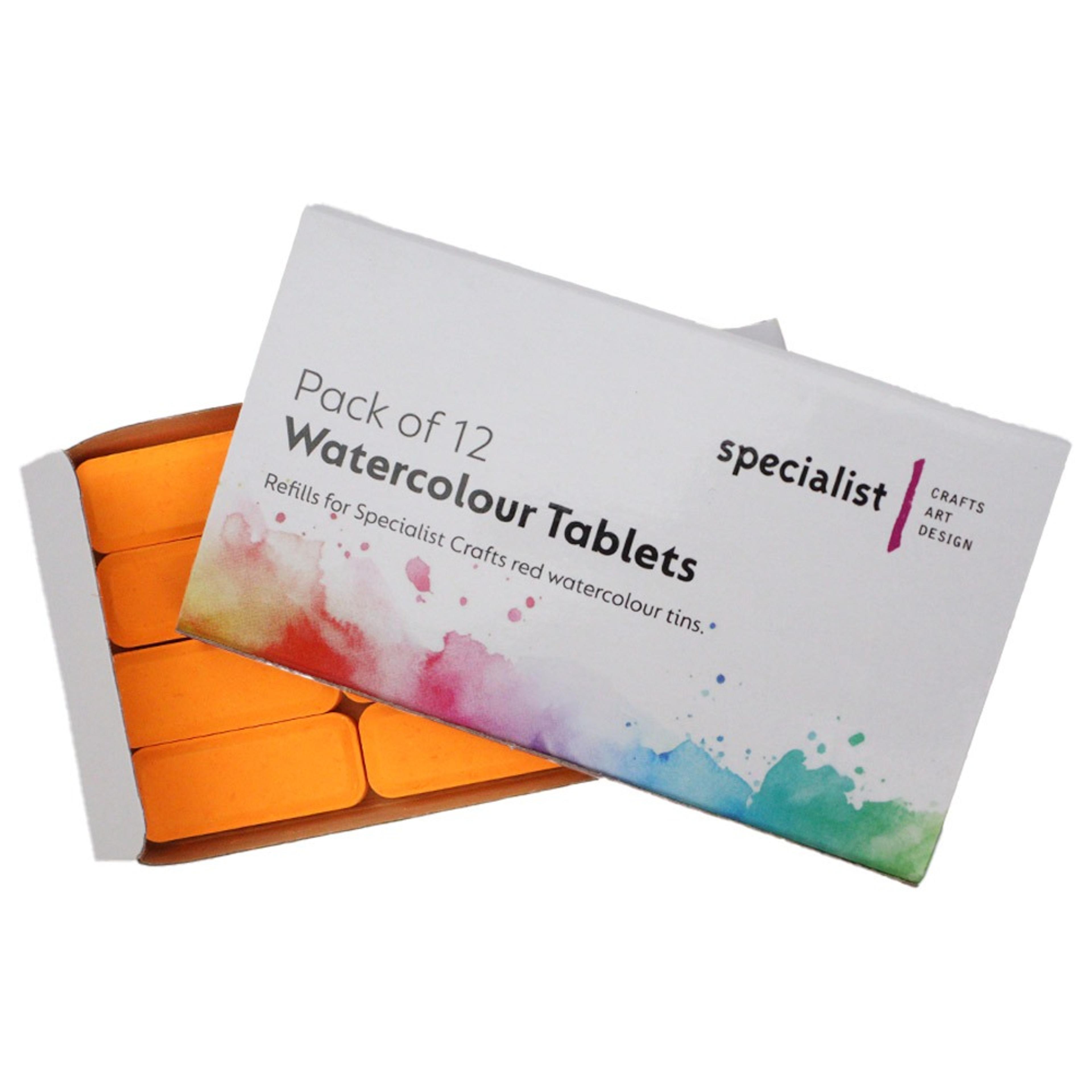 Specialist Watercolour Tablets Pack of 12 Fluro Orange