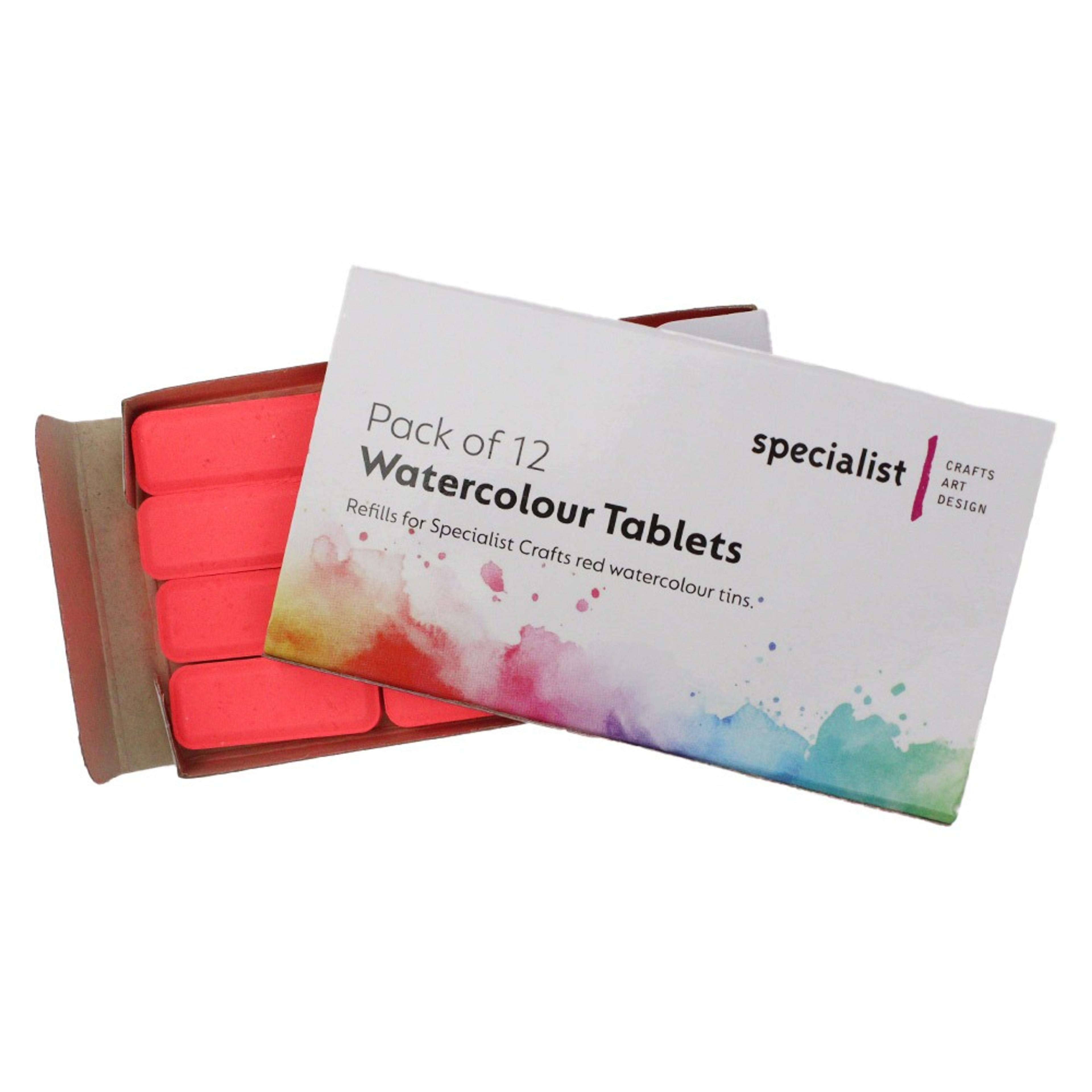Specialist Watercolour Tablets Pack of 12 Fluro Red
