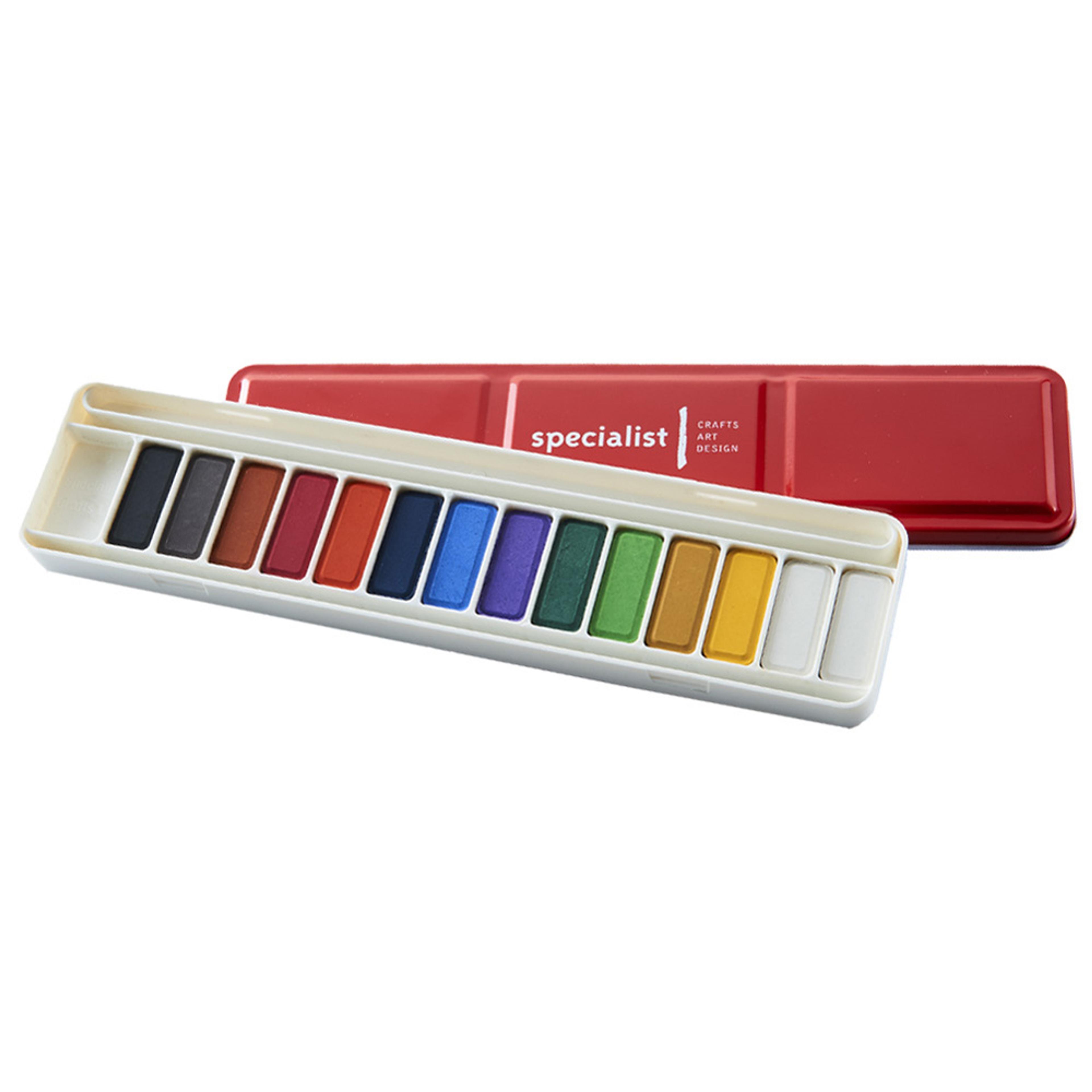 Specialist Crafts Watercolour Tablets Set of 14 (Includes Brush)