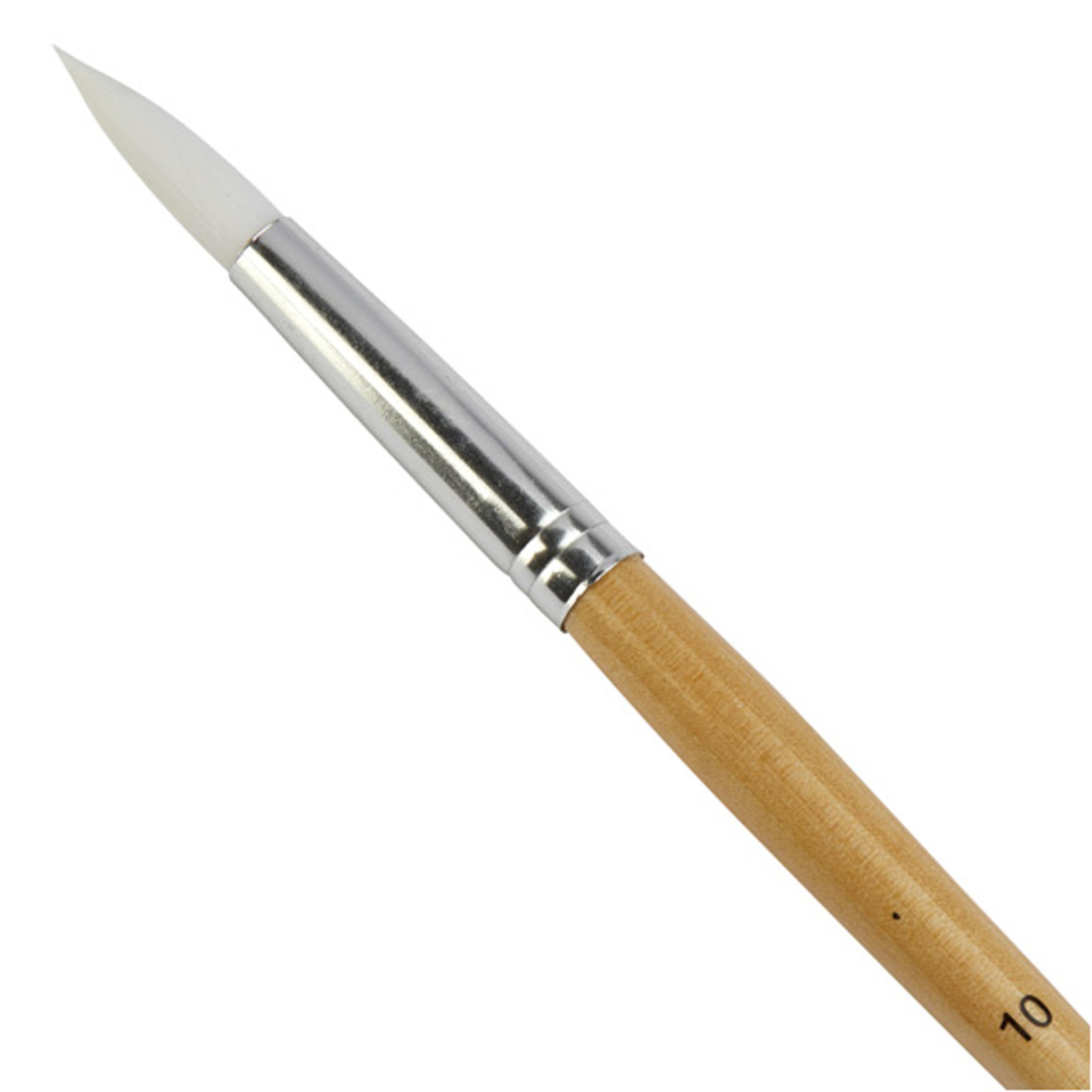 Student Short Handled Round Synthetic Brush - Size 10