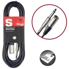 Stagg S Series Deluxe Stereo Jack-Male XLR Cable - 3m