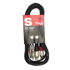 Stagg S Series Twin RCA/m - Twin XLR/F Cable - 3m