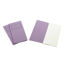 Exercise Books 8 x 4in 32 Page 8mm Feint With Centre Line - Vivid Purple - Pack of 100