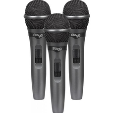 Stagg SDMP15-3 Set of 3 Live Stage Dynamic Microphones