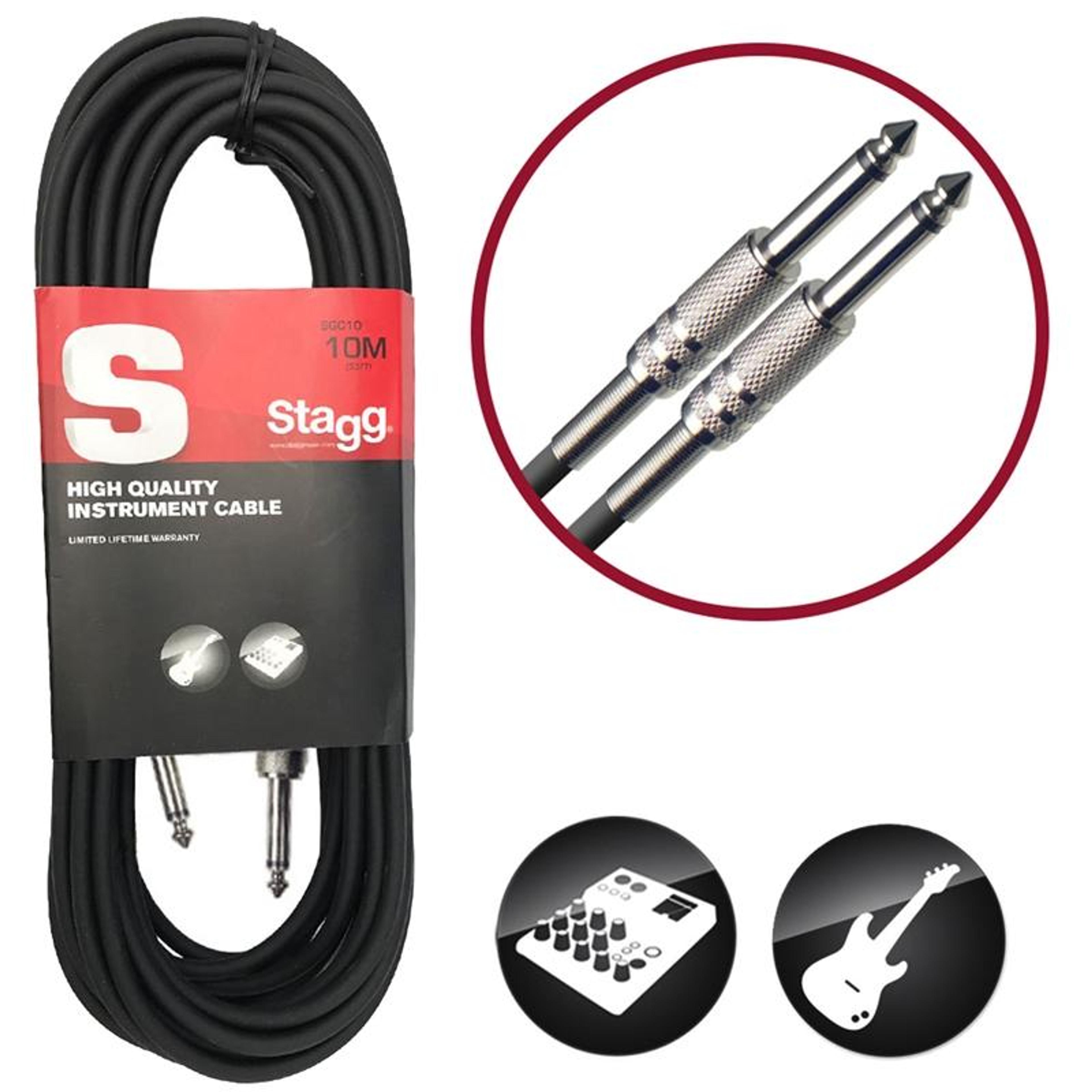 Stagg Jack to Jack Unbalanced Instrument Cable - 3m
