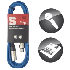 Stagg 3m/10ft XLR to XLR Microphone Cable - Blue