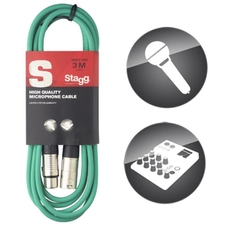Stagg 3m/10ft XLR to XLR Microphone Cable - Green