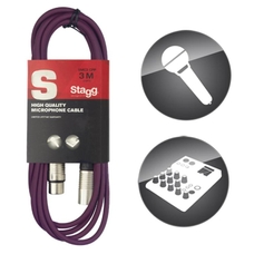 Stagg 3m/10ft XLR to XLR Microphone Cable - Purple