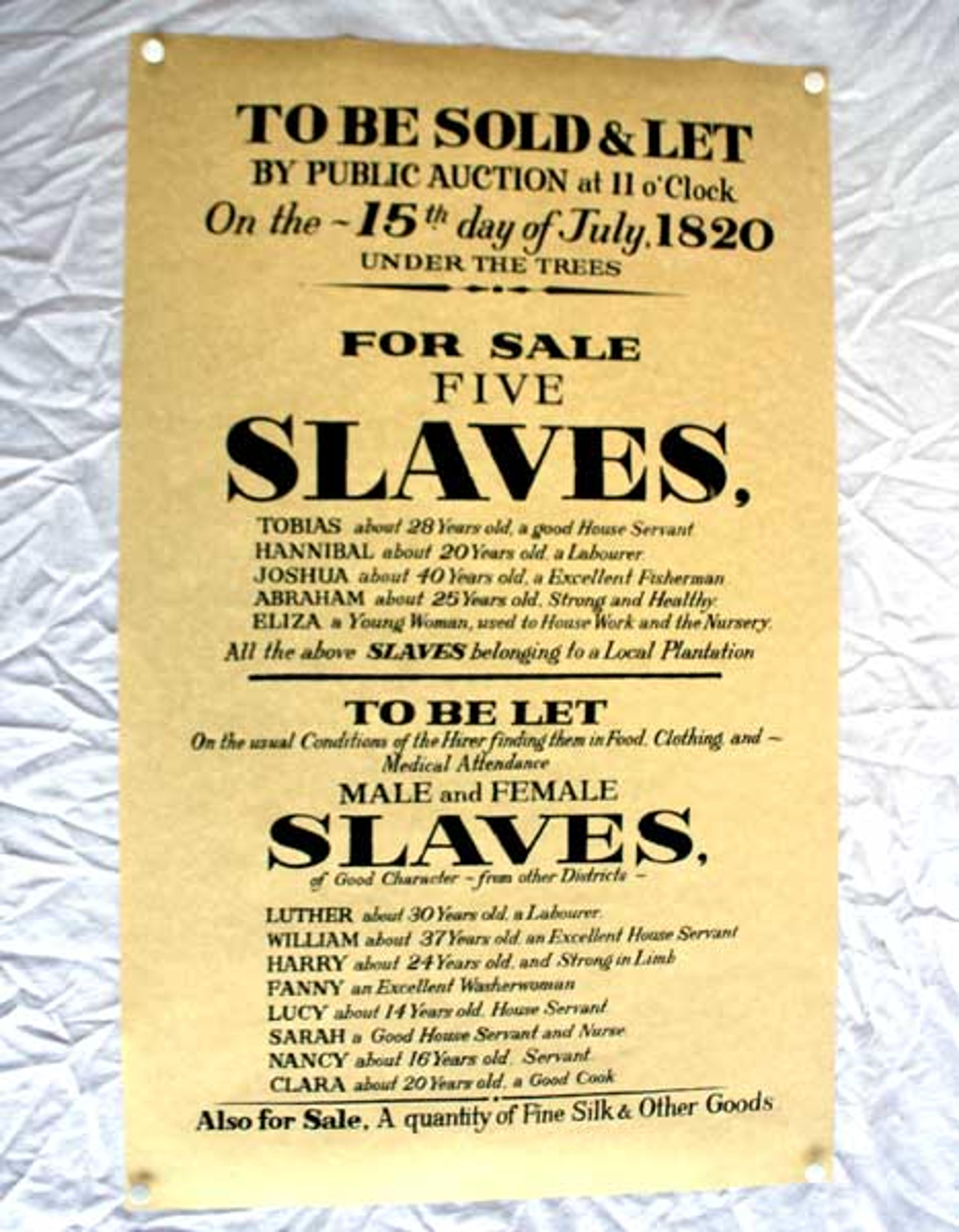 Slave Sale Poster