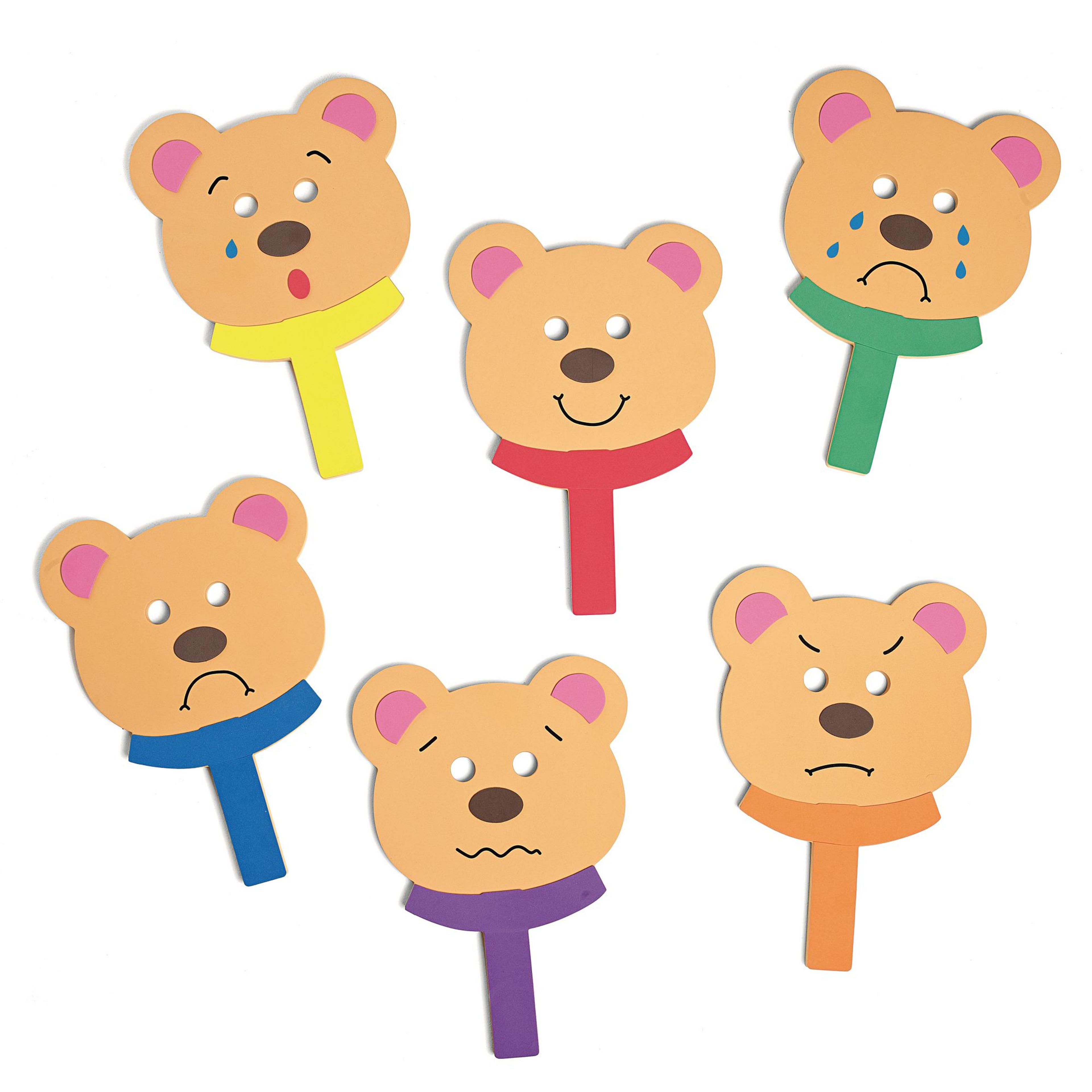 Feely Face Bears Mask Set - Pack of 6