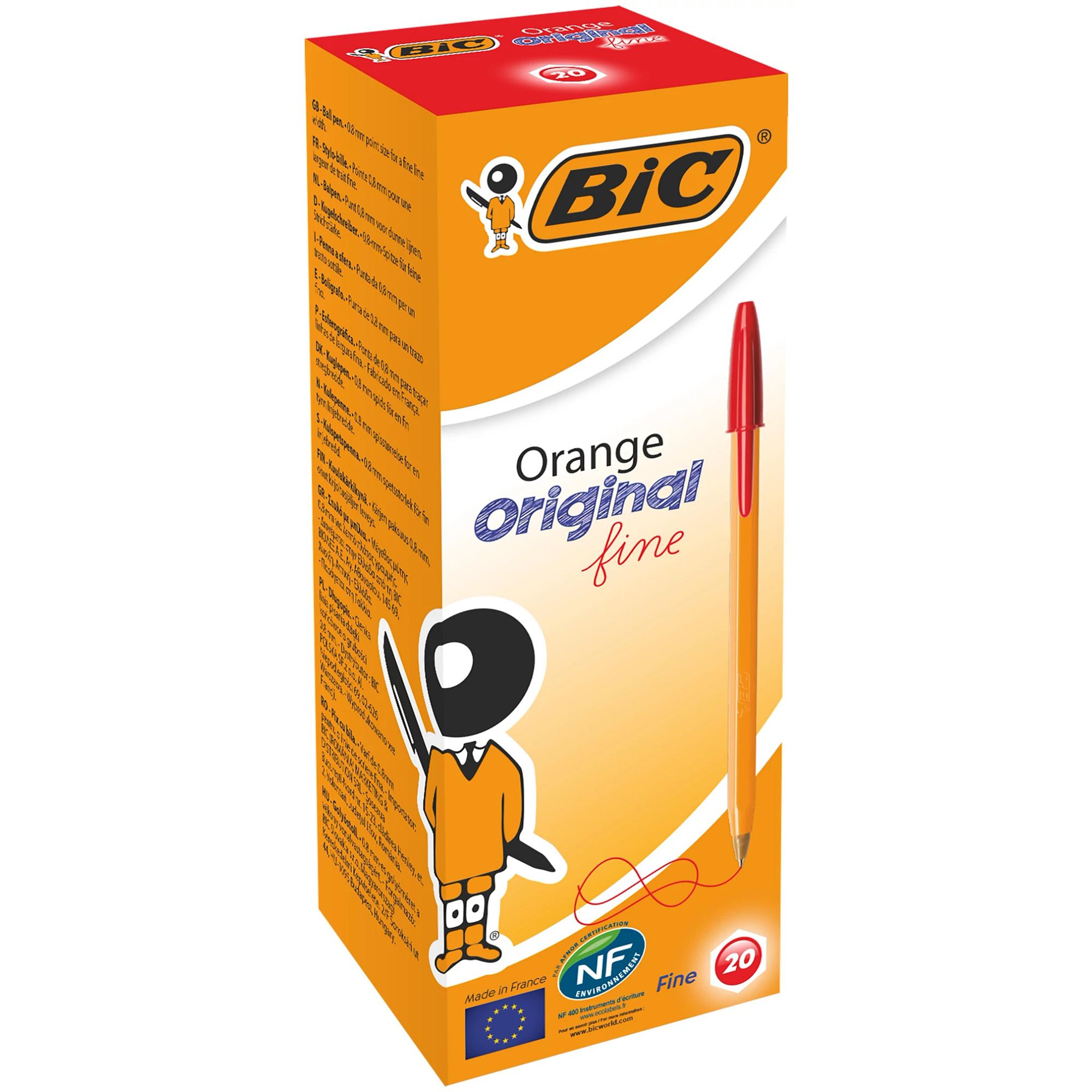 BIC Cristal Fine Ballpoint Pen - 0.8mm Point - Red - Pack of 20